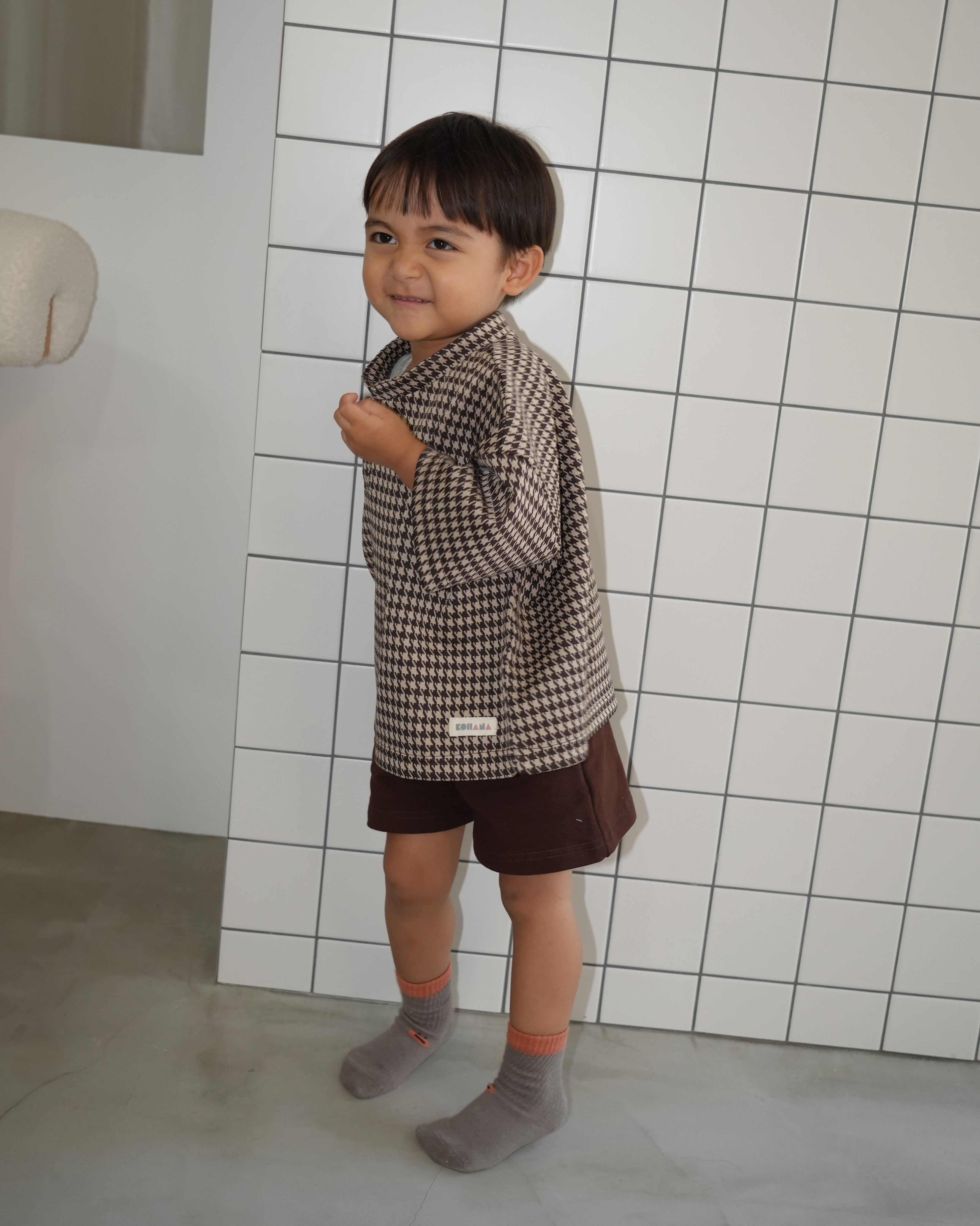 Houndstooth Sweatshirt Set-UP【110421】