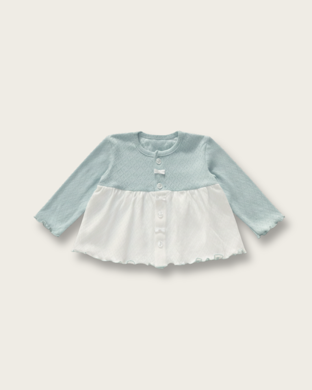 Eyelet Bicolor Cardigan【110130】 (green)