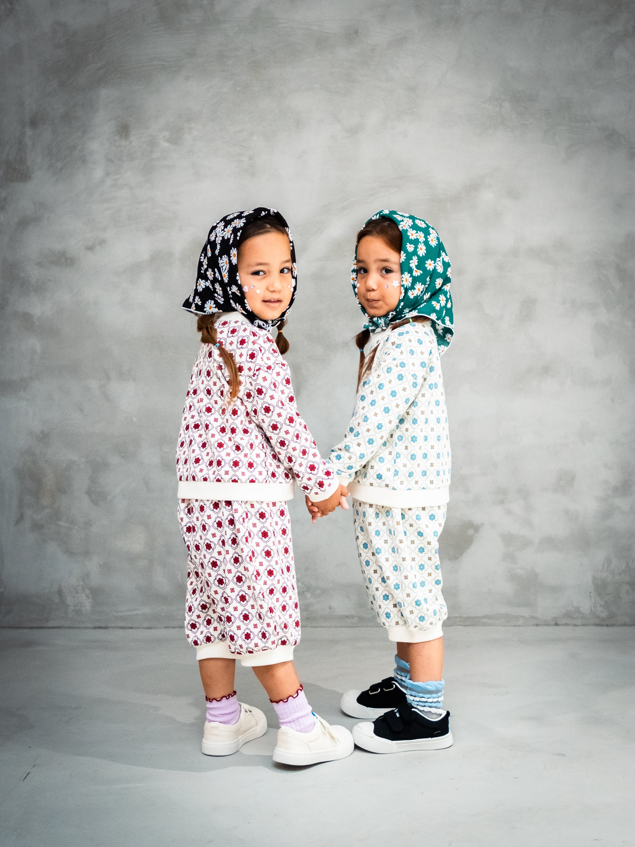 ヴィンテージタイル柄パンツ【110096】(Blue)