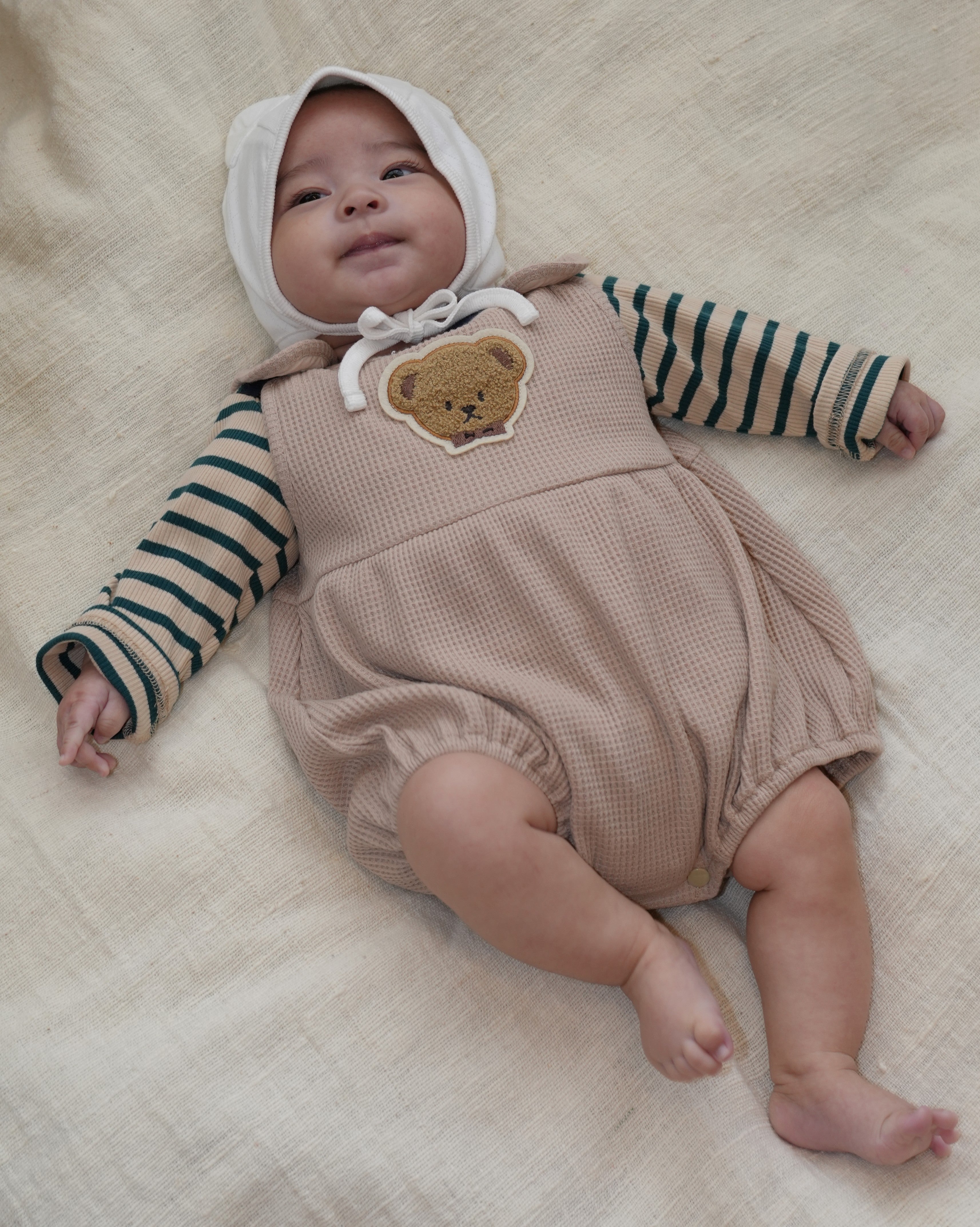 Bear Waffle Salopette【150006】(brown)