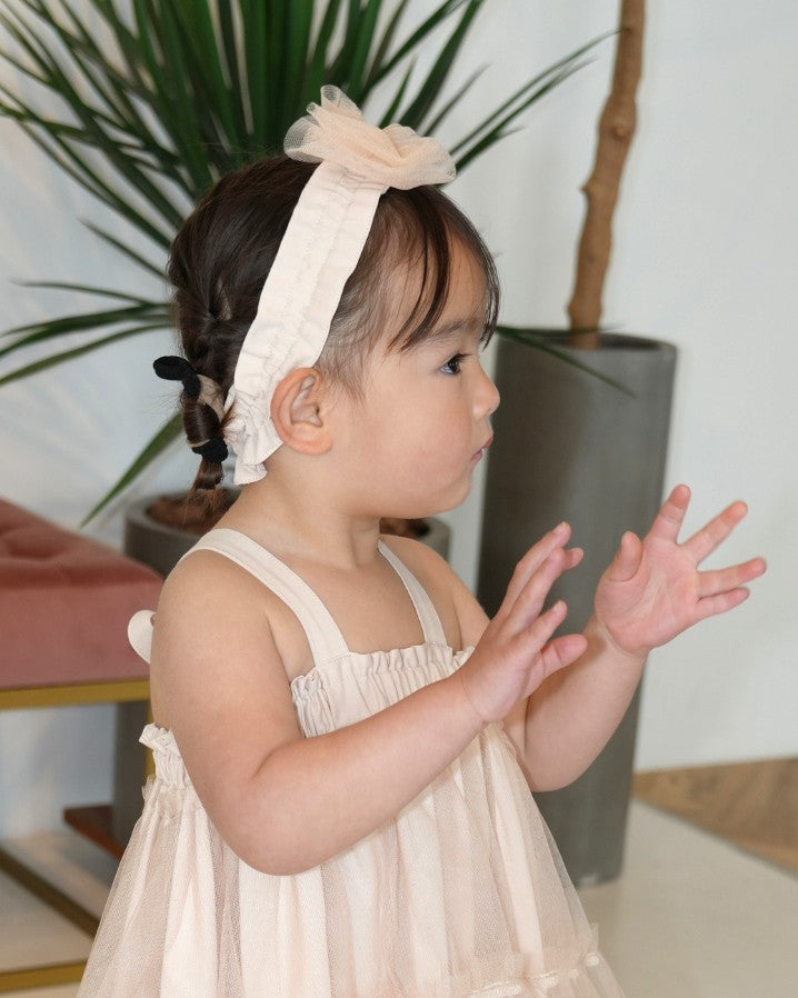 Sheer Tulle Ribbon Hairband【110282】 (Pink)