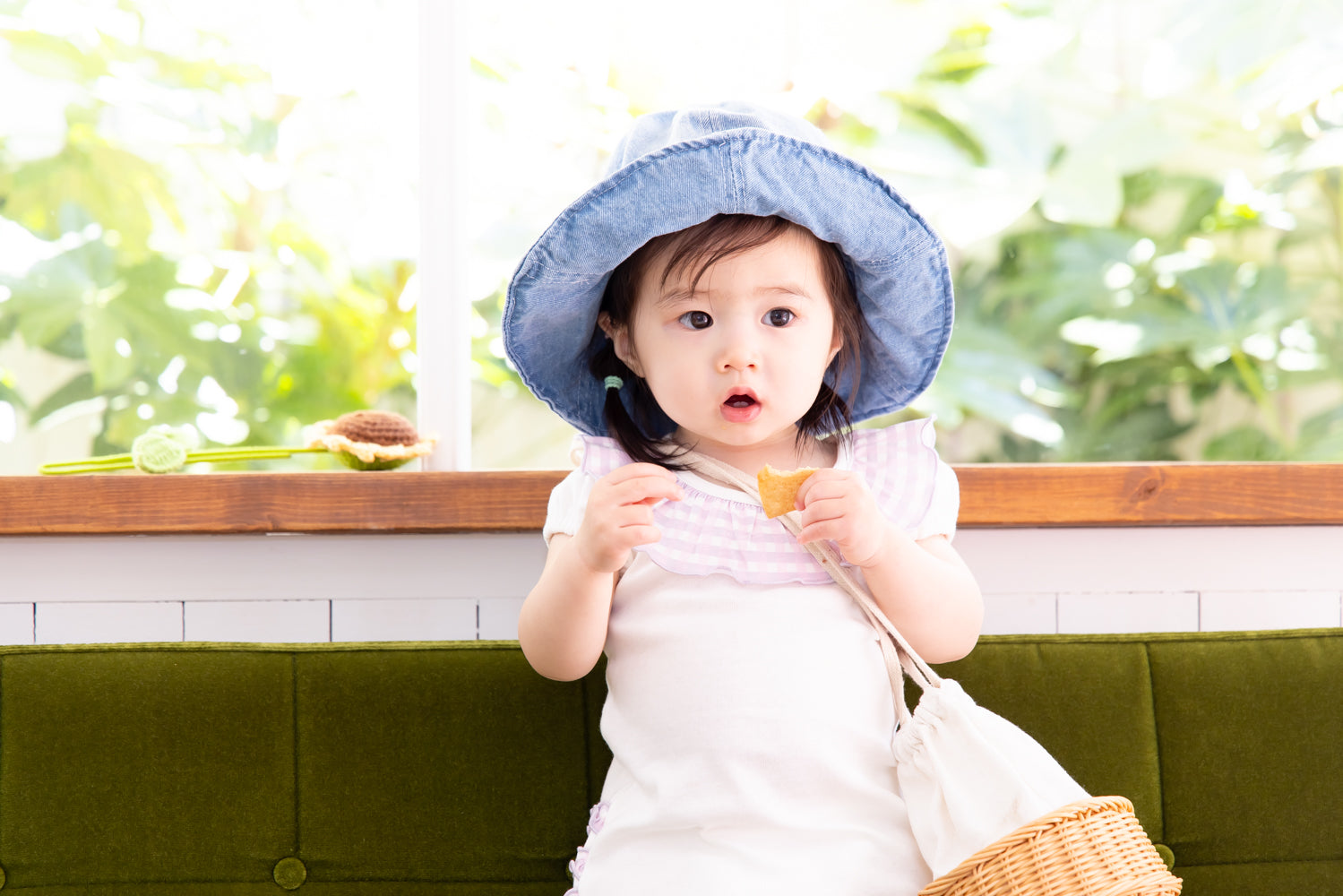 チェックフリルロンパース【110064】