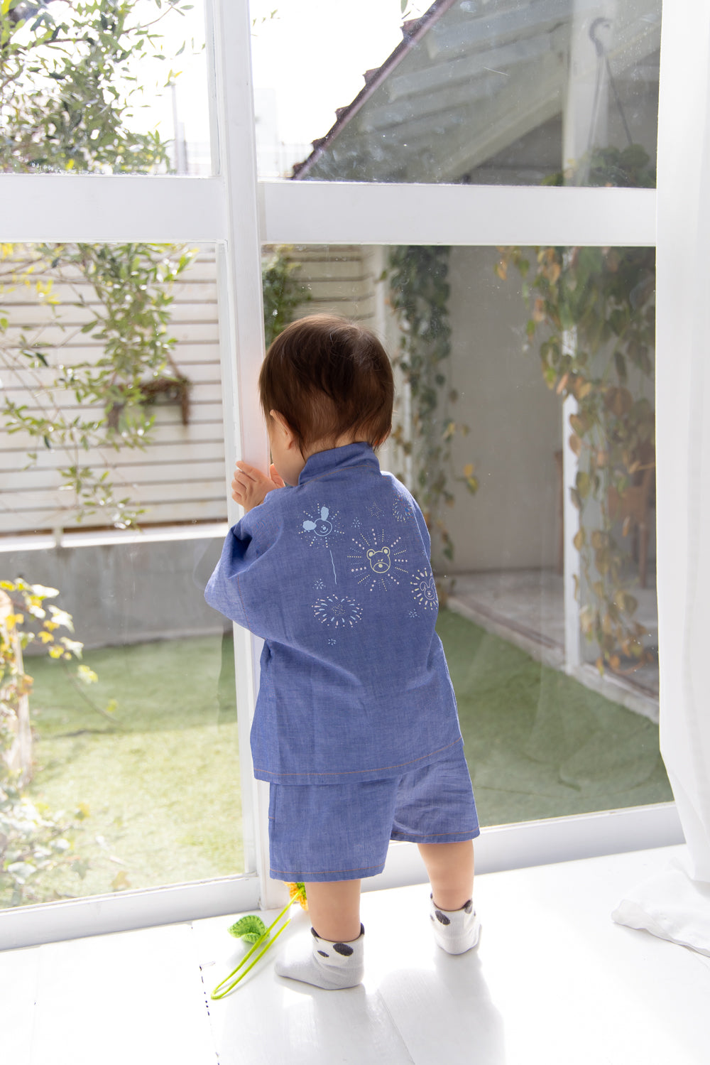 アニマル花火ダンガリー甚平【110058】