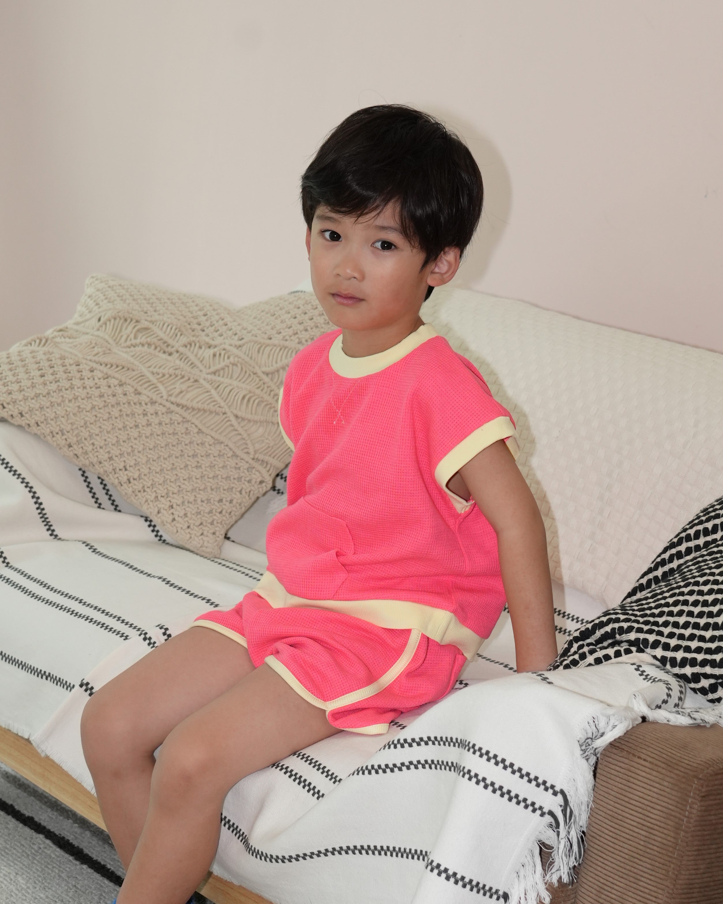 Neon Color Short Sleeve Sweatshirt【150018】 (OR)