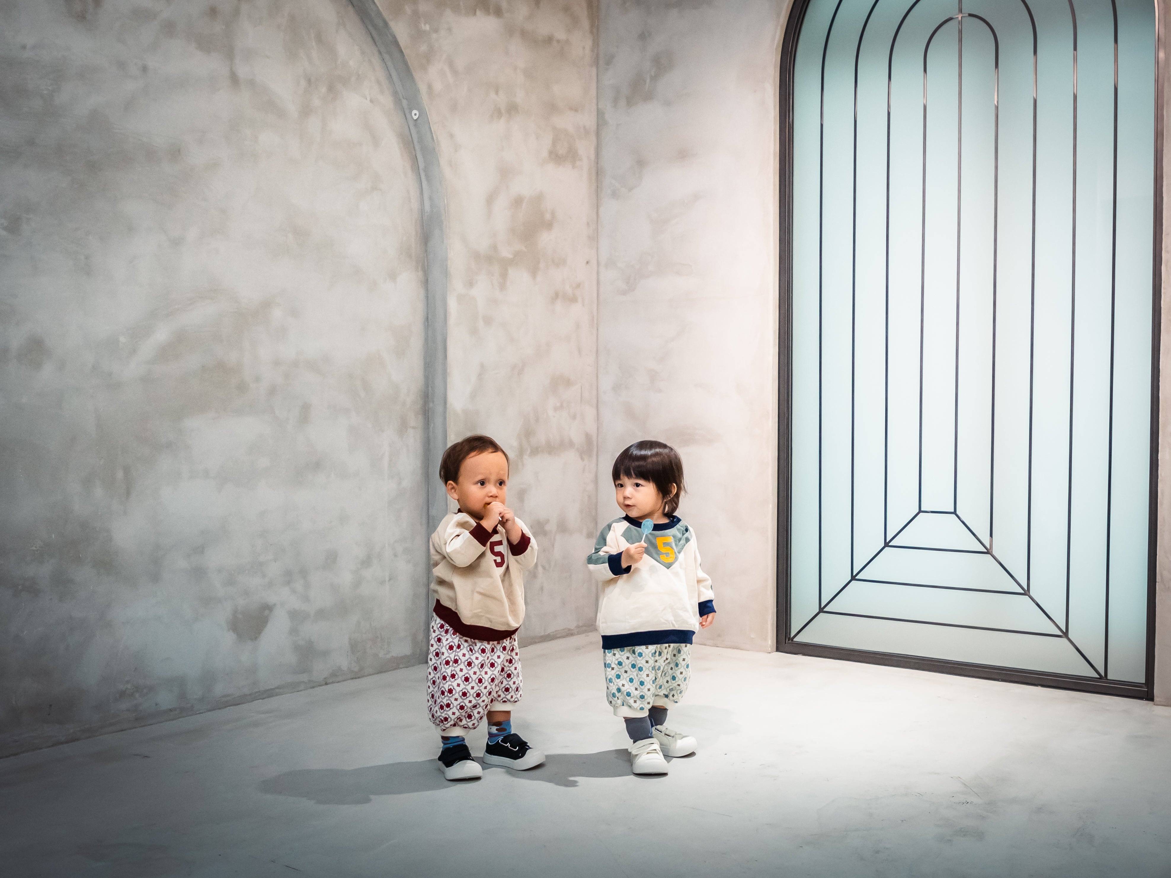 ヴィンテージタイル柄パンツ【110096】(Blue)