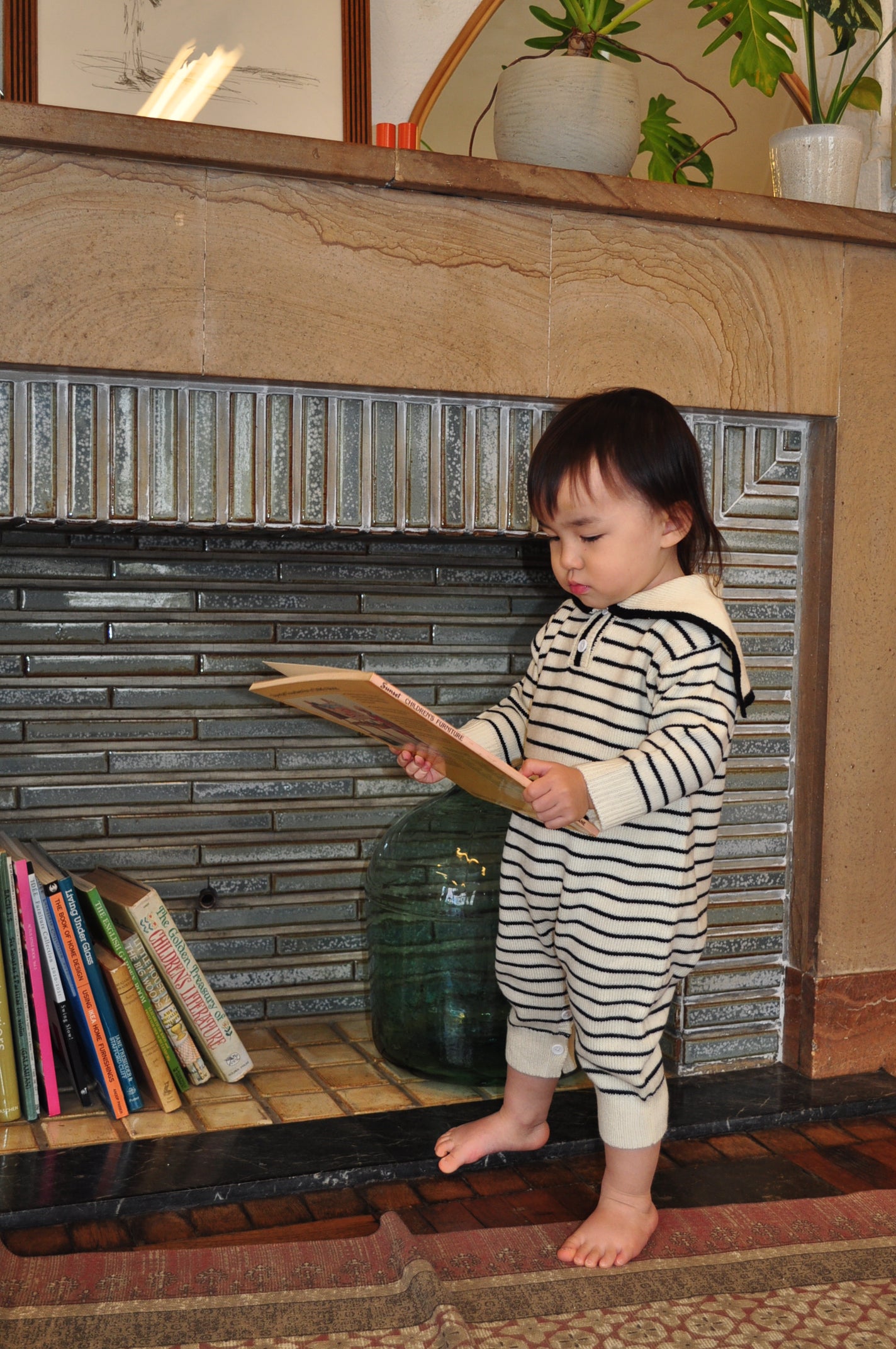 Sailor Collar Knit Cover All(border)