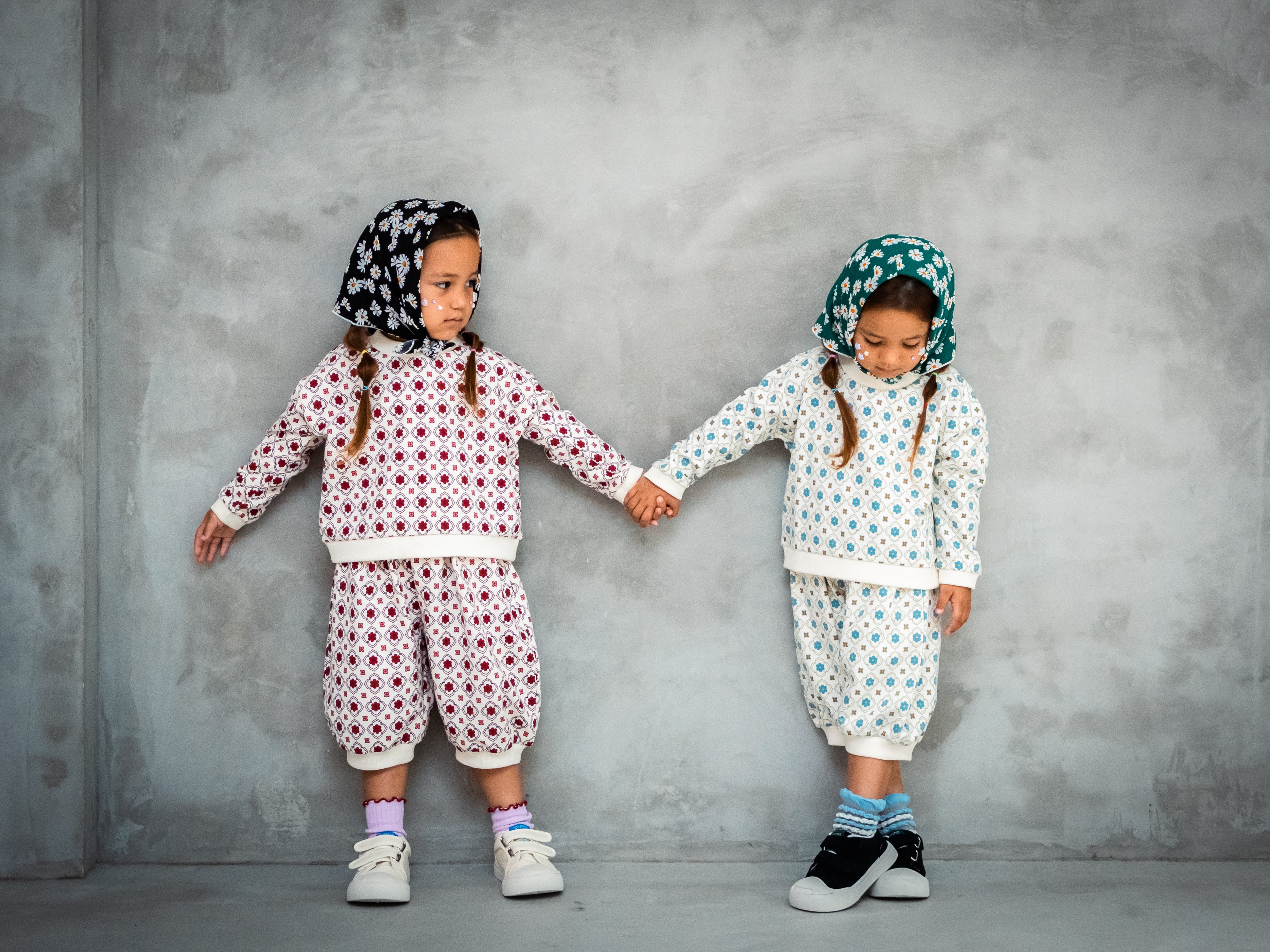 ヴィンテージタイル柄パンツ【110096】(Blue)