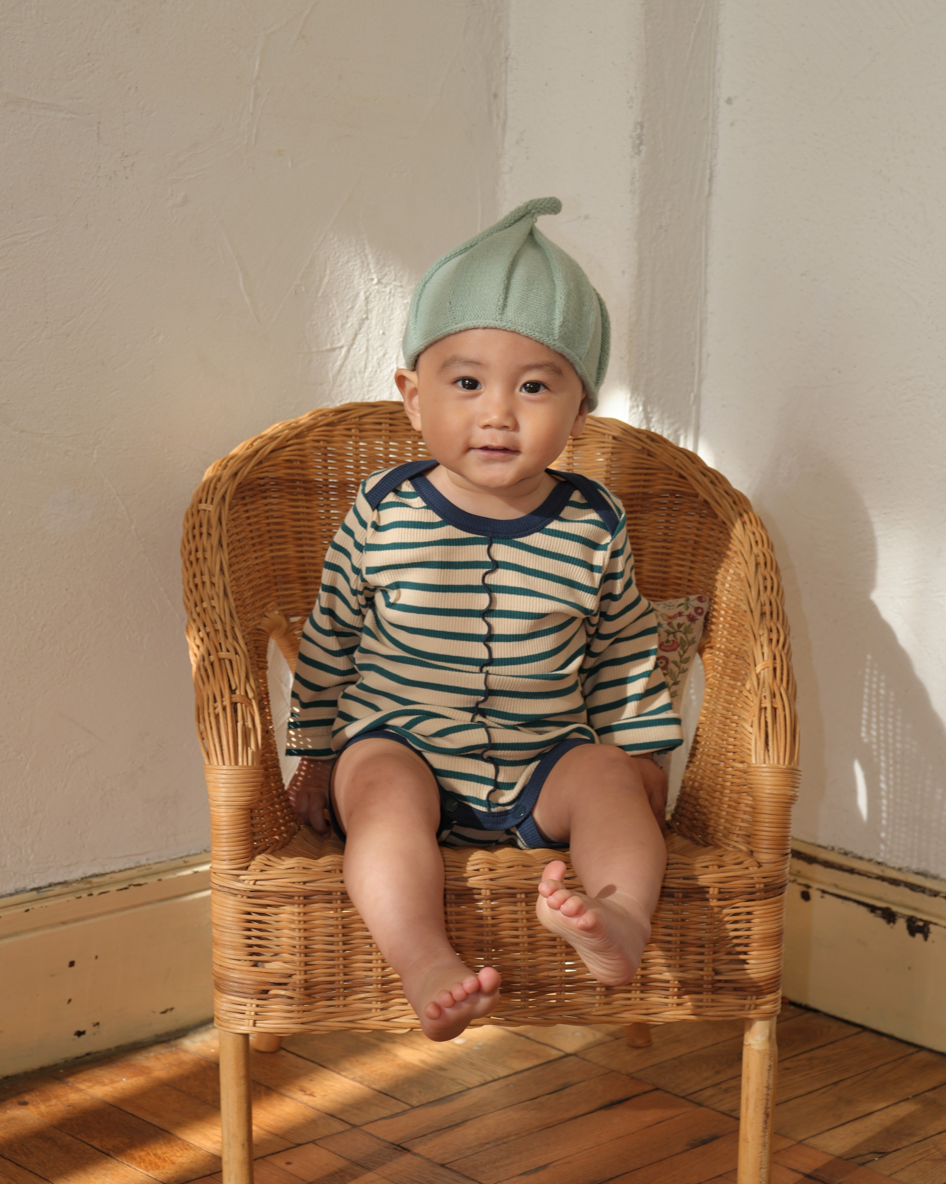 Striped Merrow Rompers【110204】(green)