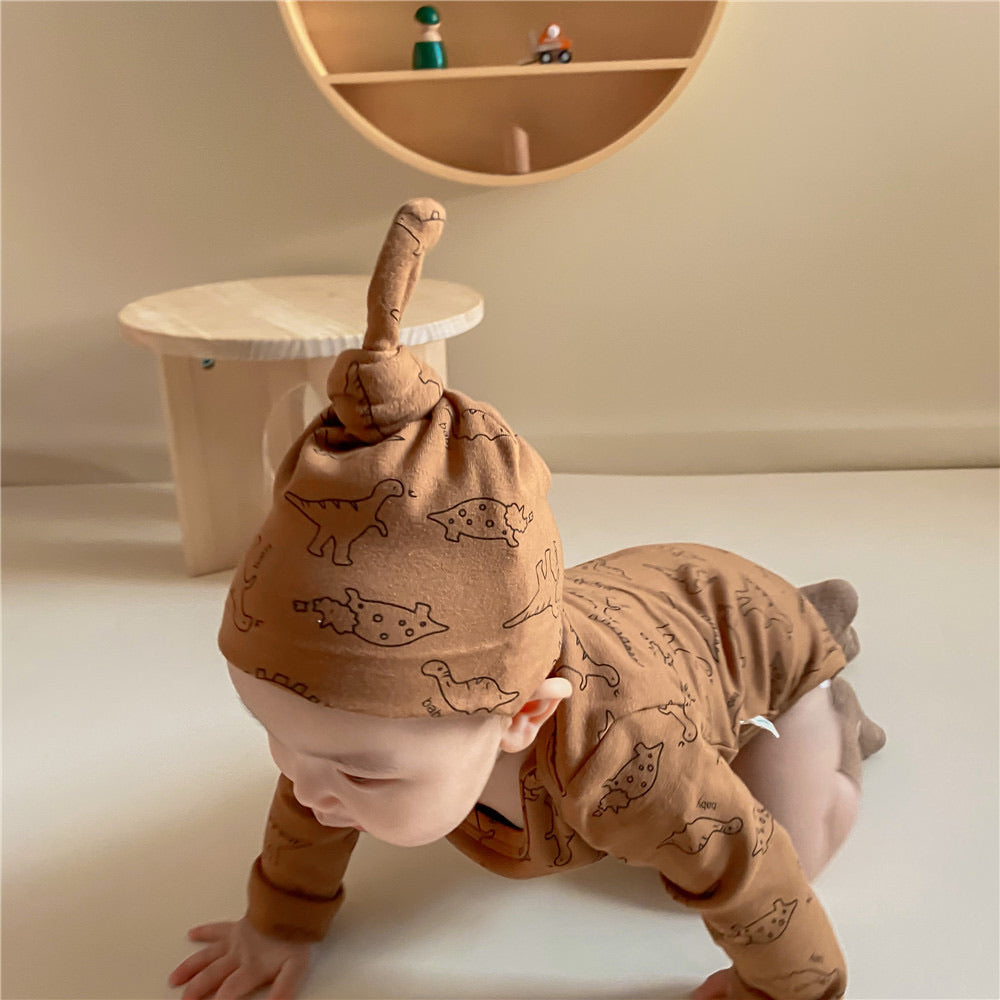 恐竜ロンパース(帽子+ロンパース)or(トップス+ボトムス)【SG157】