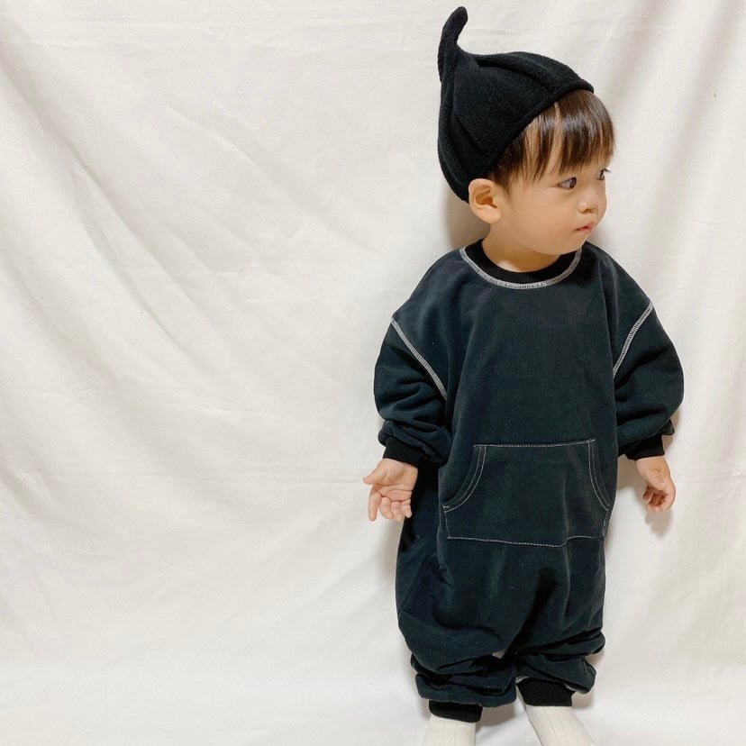 (予約商品)ポケットスウェットロンパース【N3419】