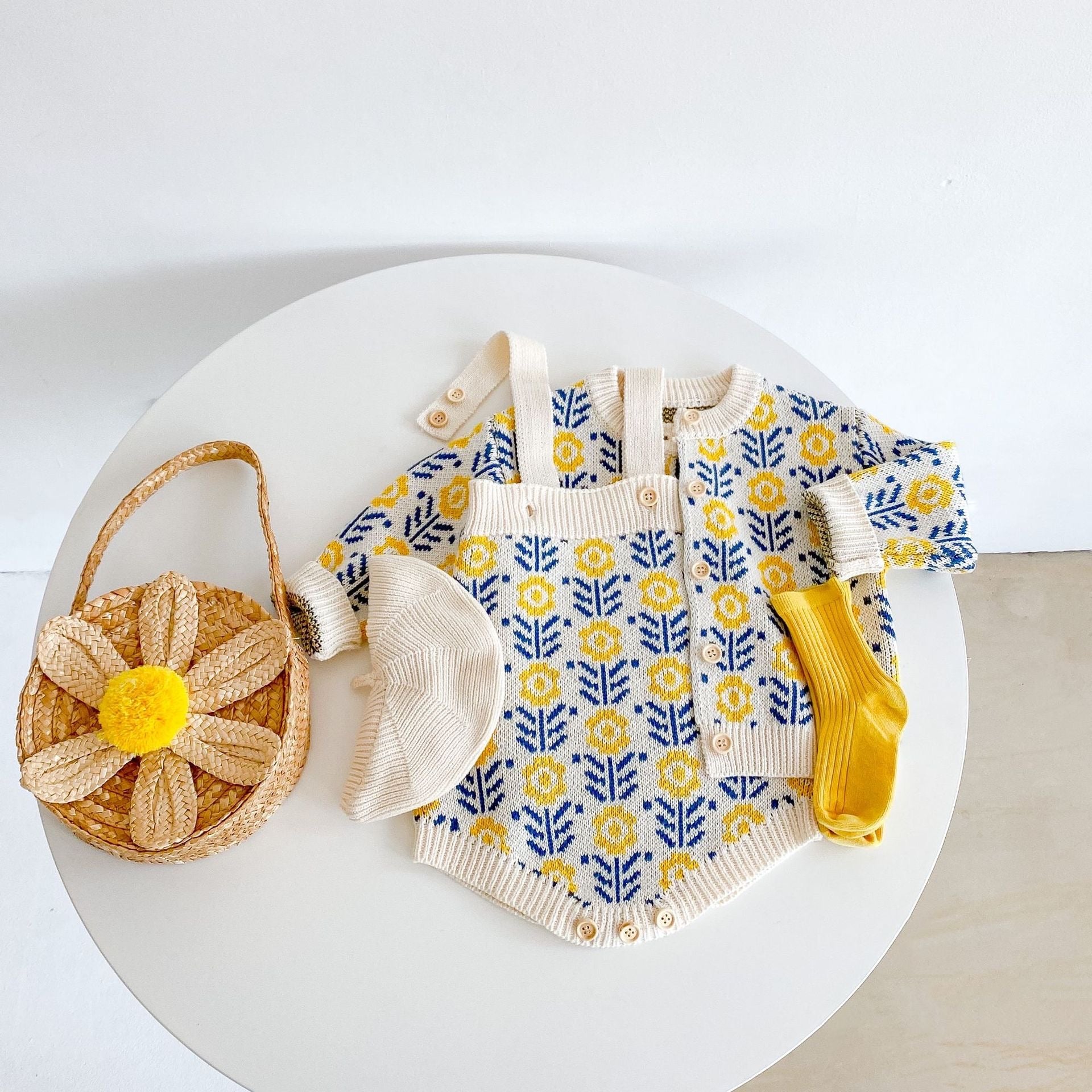 (予約商品)たんぽぽニットカーディガン/サロペット【N2370】