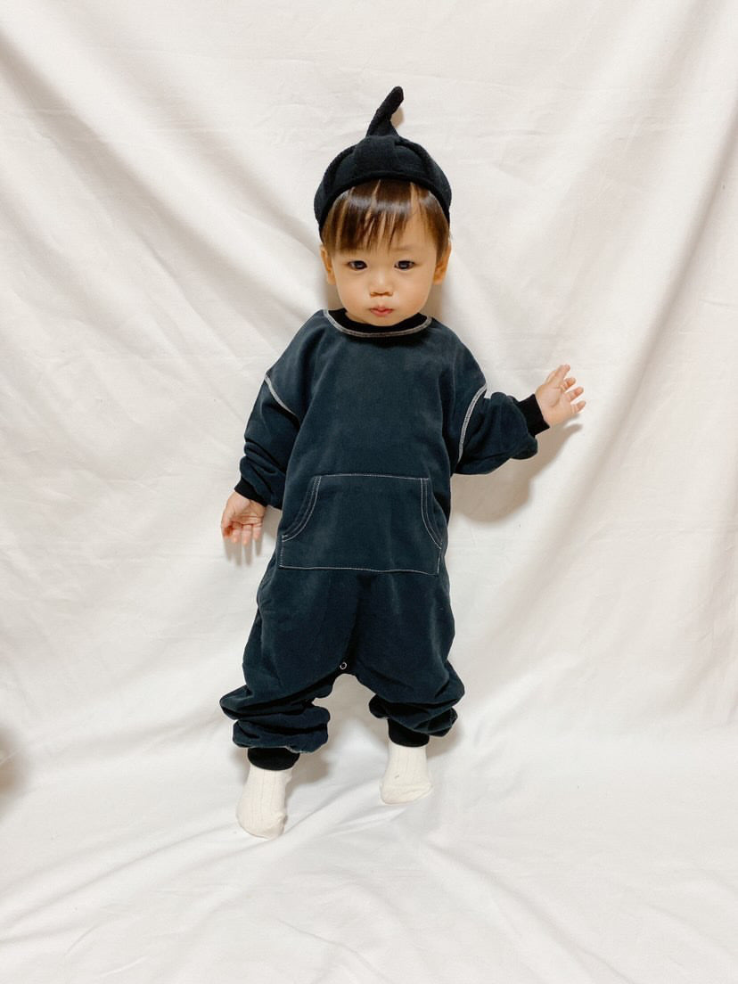 (予約商品)ポケットスウェットロンパース【N3419】