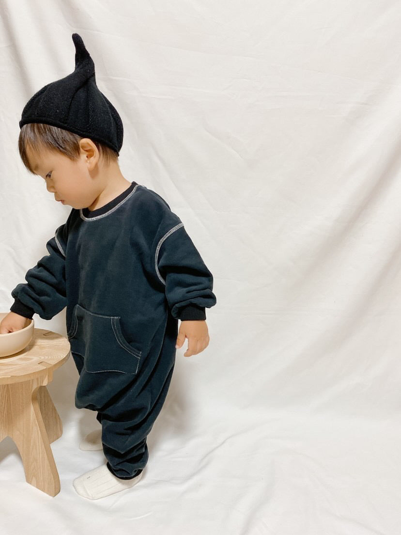 (予約商品)ポケットスウェットロンパース【N3419】