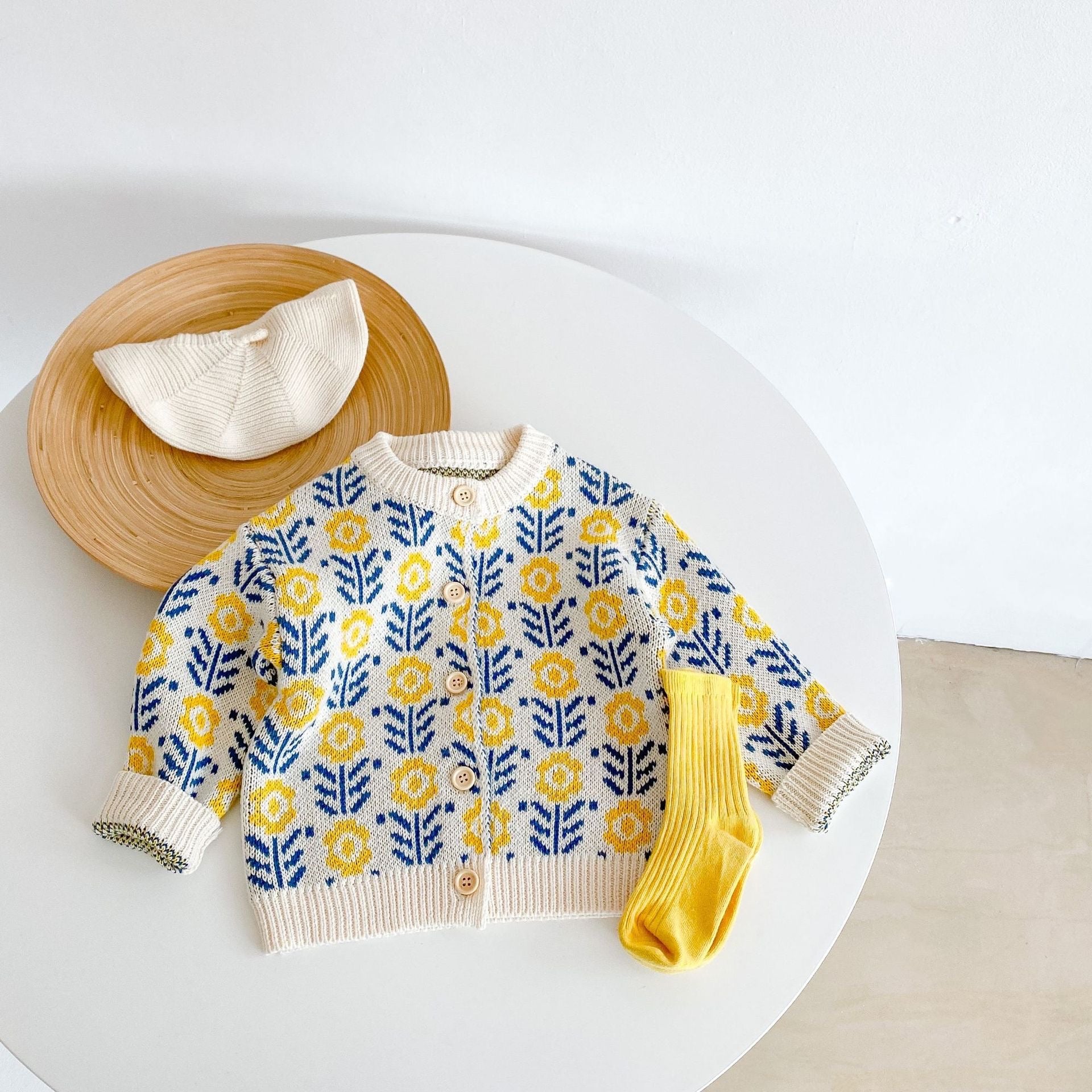 (予約商品)たんぽぽニットカーディガン/サロペット【N2370】