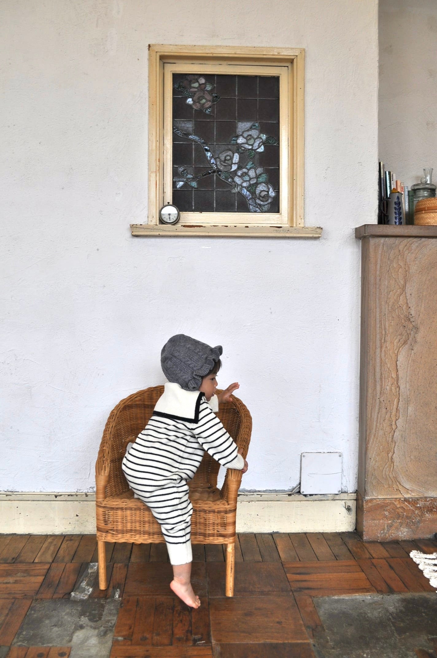 Sailor Collar Knit Cover All(border)