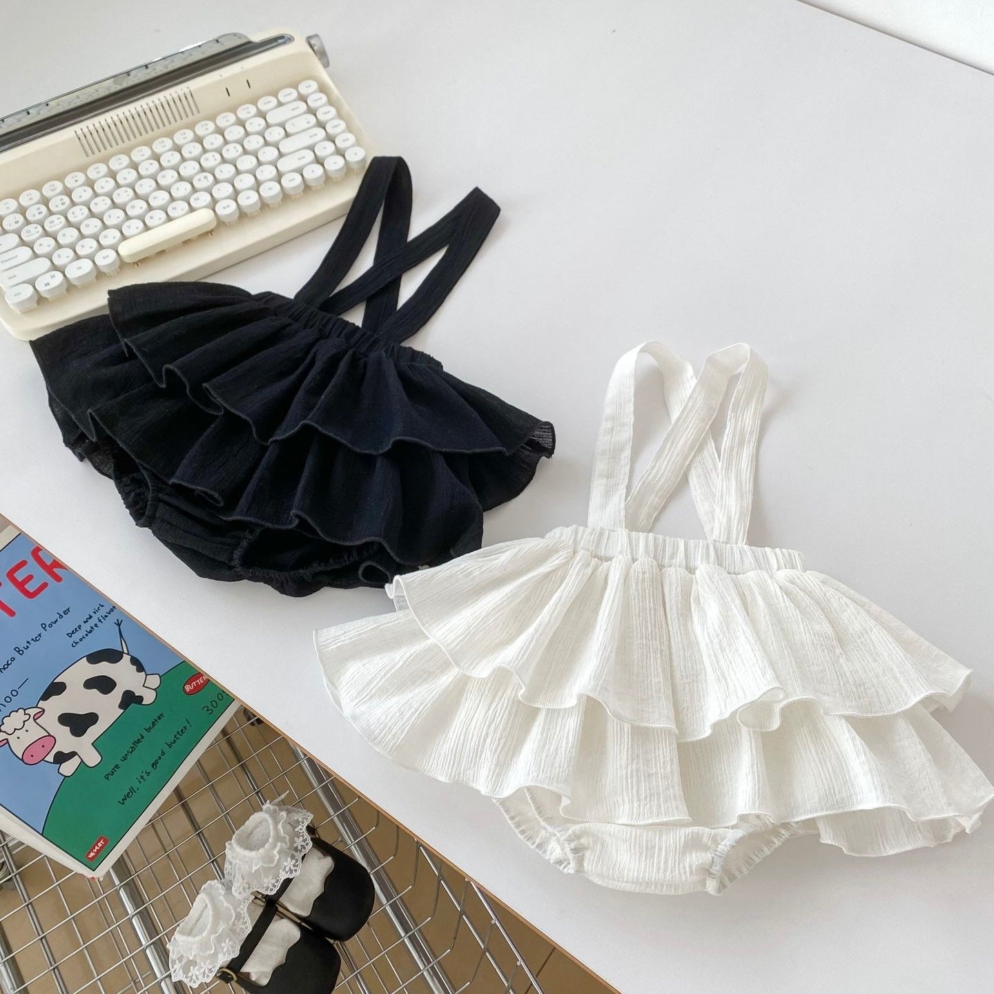 チュールサスペンダー LOV どっ Tulle suspender gray