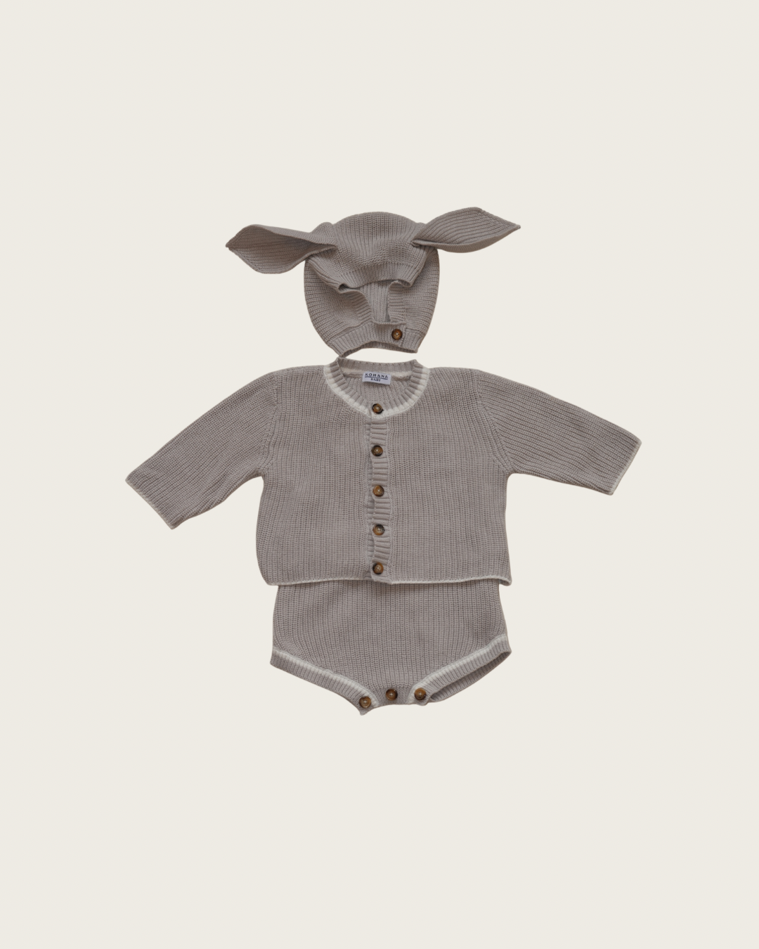 Rabbit Knit Three Piece(gray)