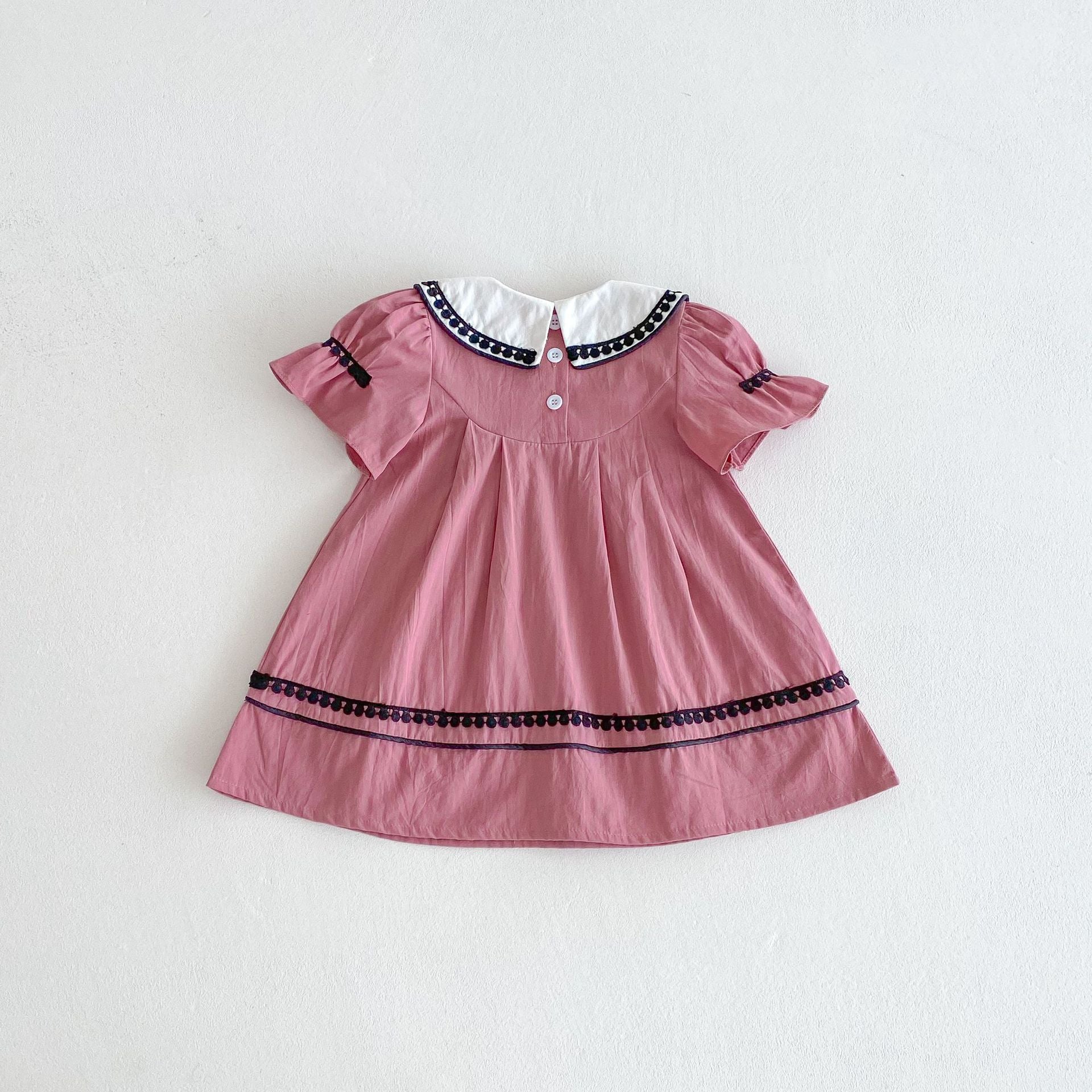 刺繍レースカラーワンピース【K266】