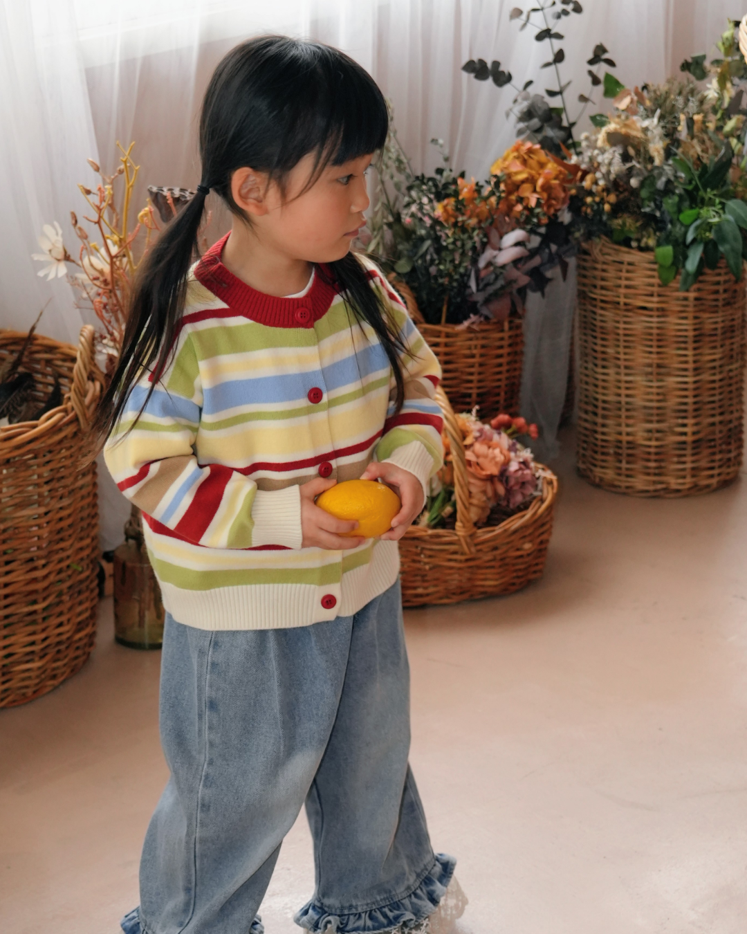 Multi Stripe Knit Cardigan【K284】