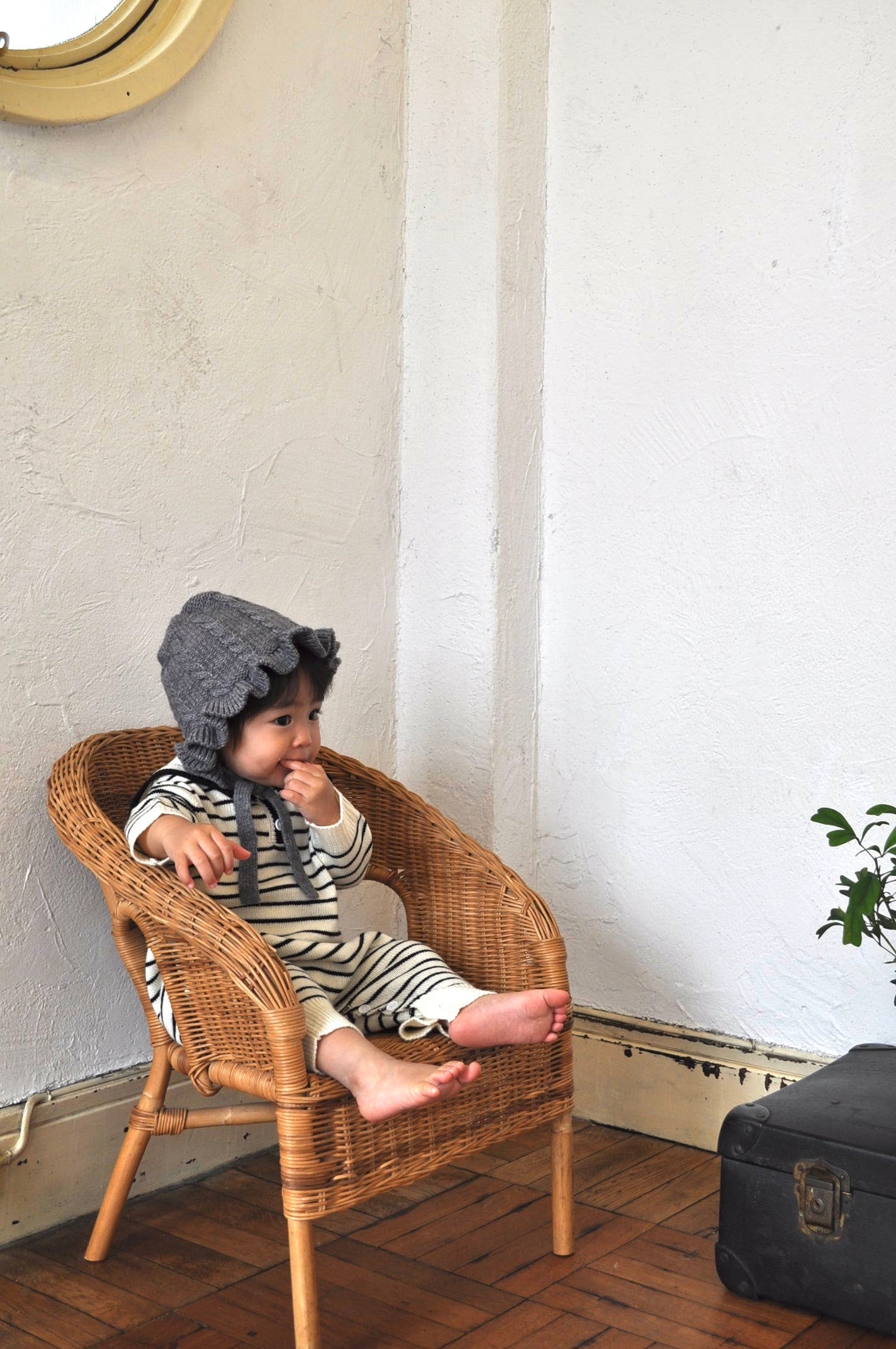 Sailor Collar Knit Cover All(border)