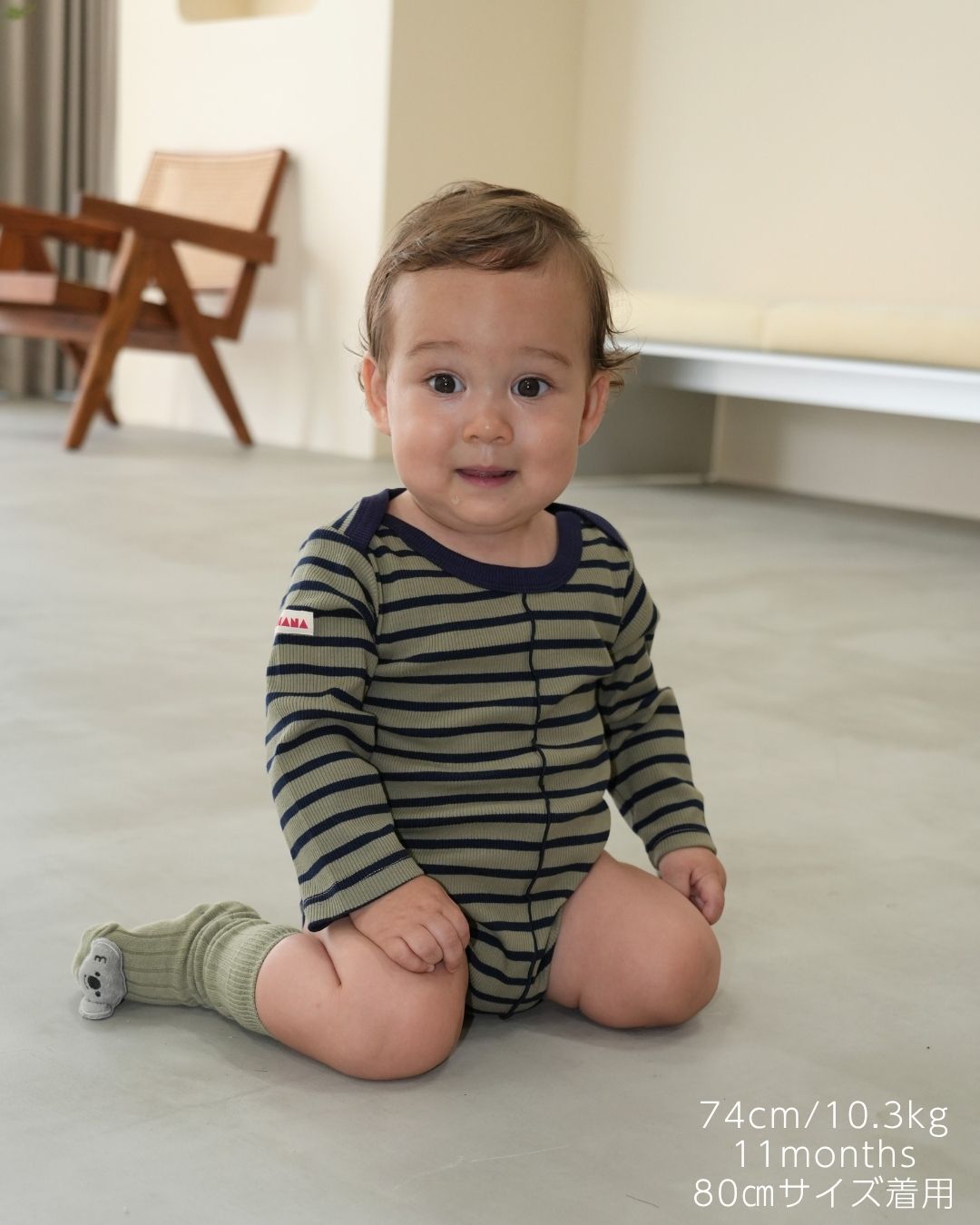 Striped Merrow Rompers【110405】 (green)