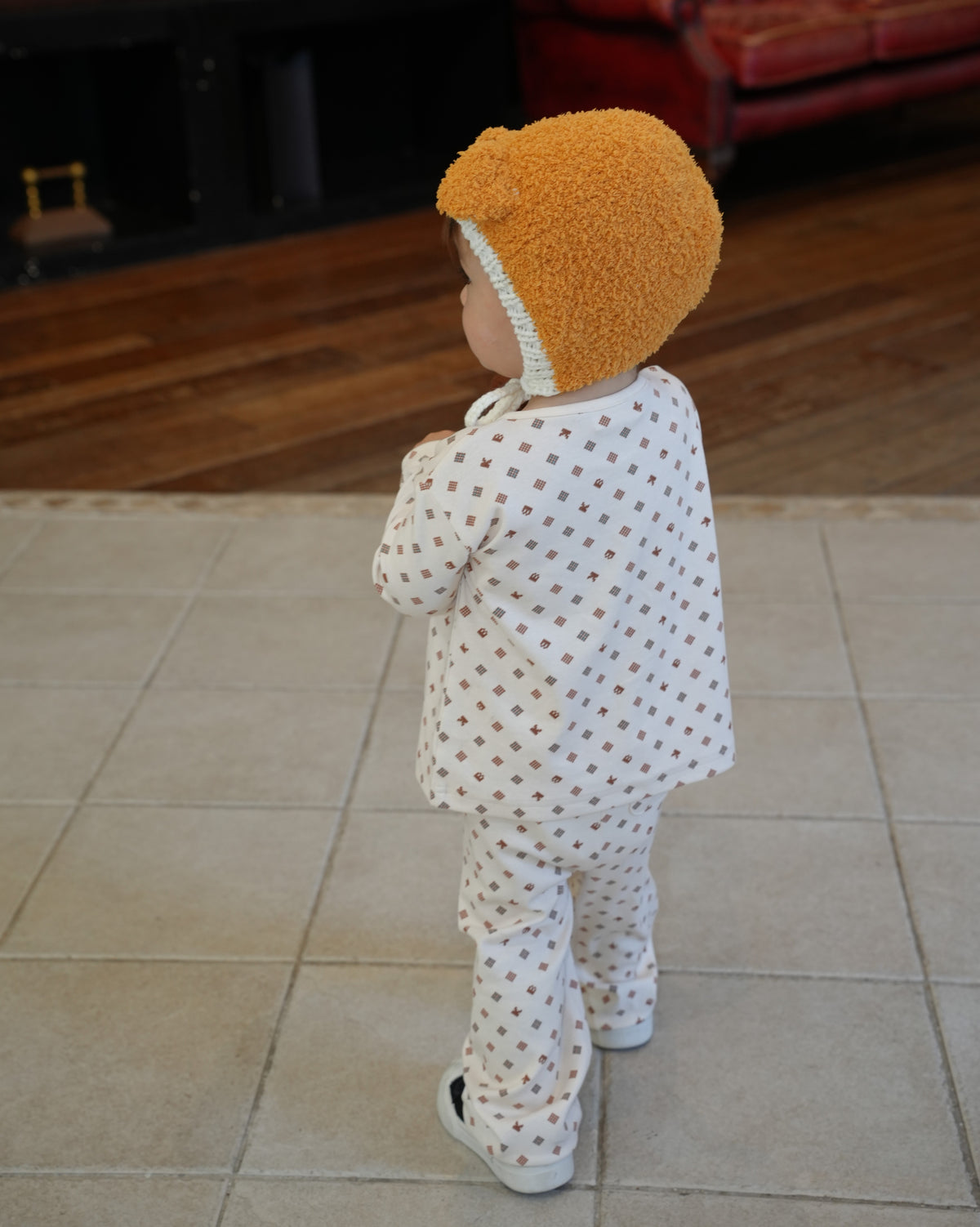 All-Over Print Flared Pants【110509】 (ivory)
