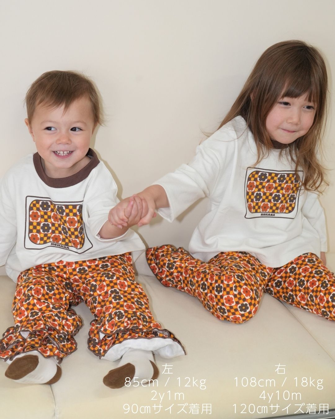 Retro Dot Flower 3/4 Sleeve T-Shirt(子供用)【110306】