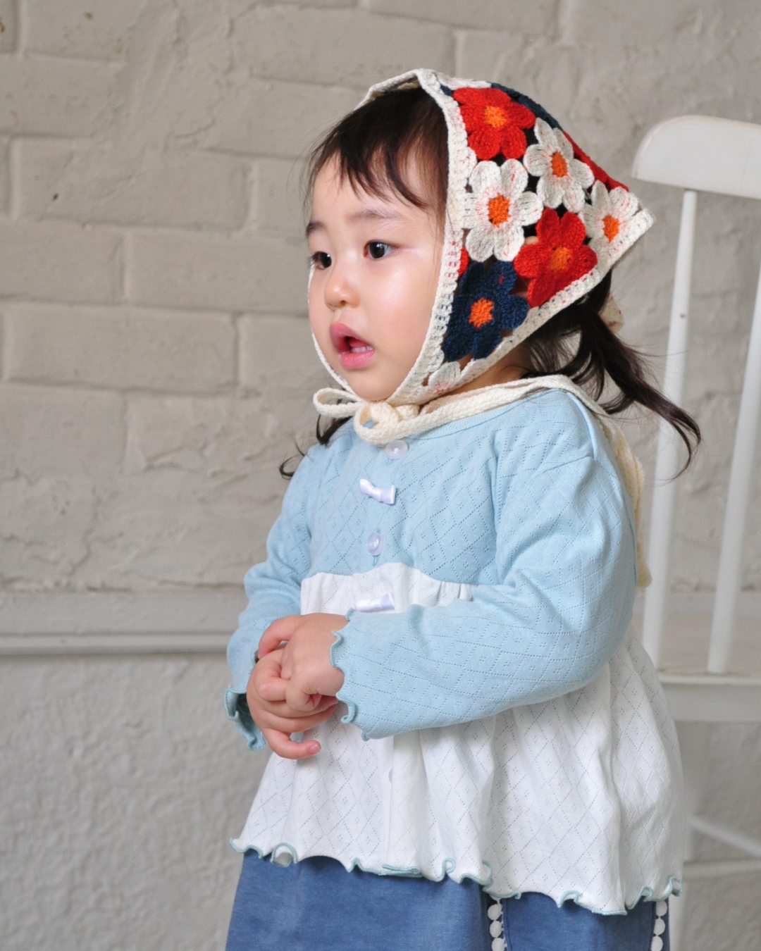 Eyelet Bicolor Cardigan【110130】 (green)