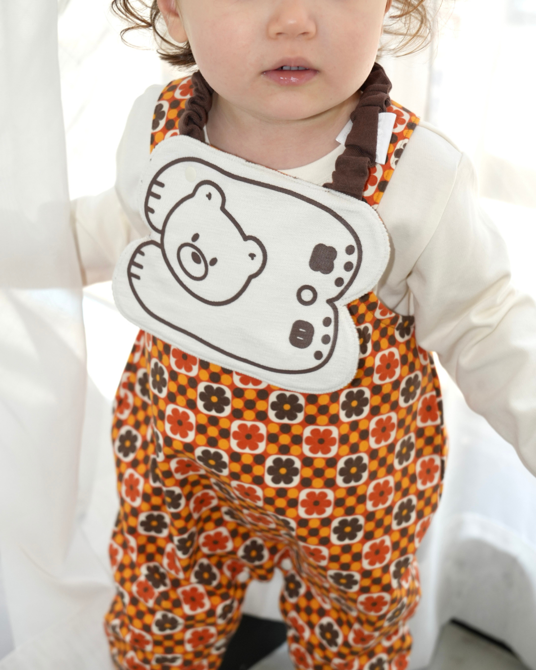 Retro Dot Flower Reversible Bib【110309】