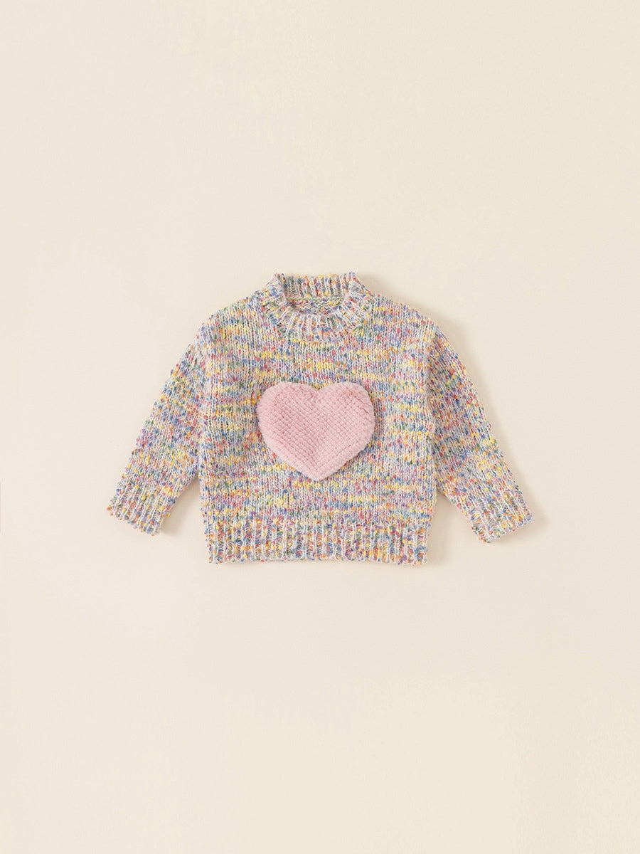 Colorful heart knit pullover [K185] 