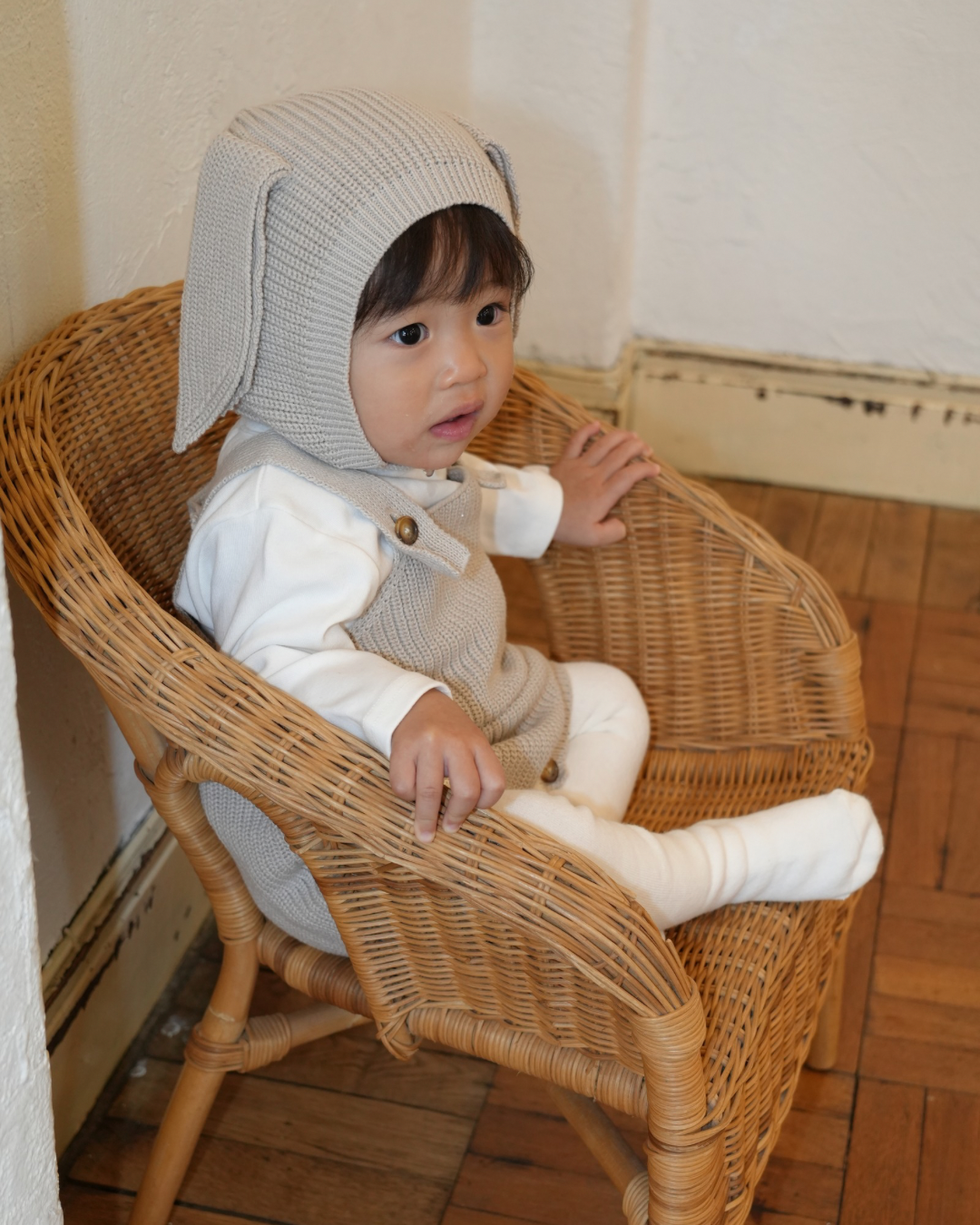 Rabbit Knit Three Piece(gray)