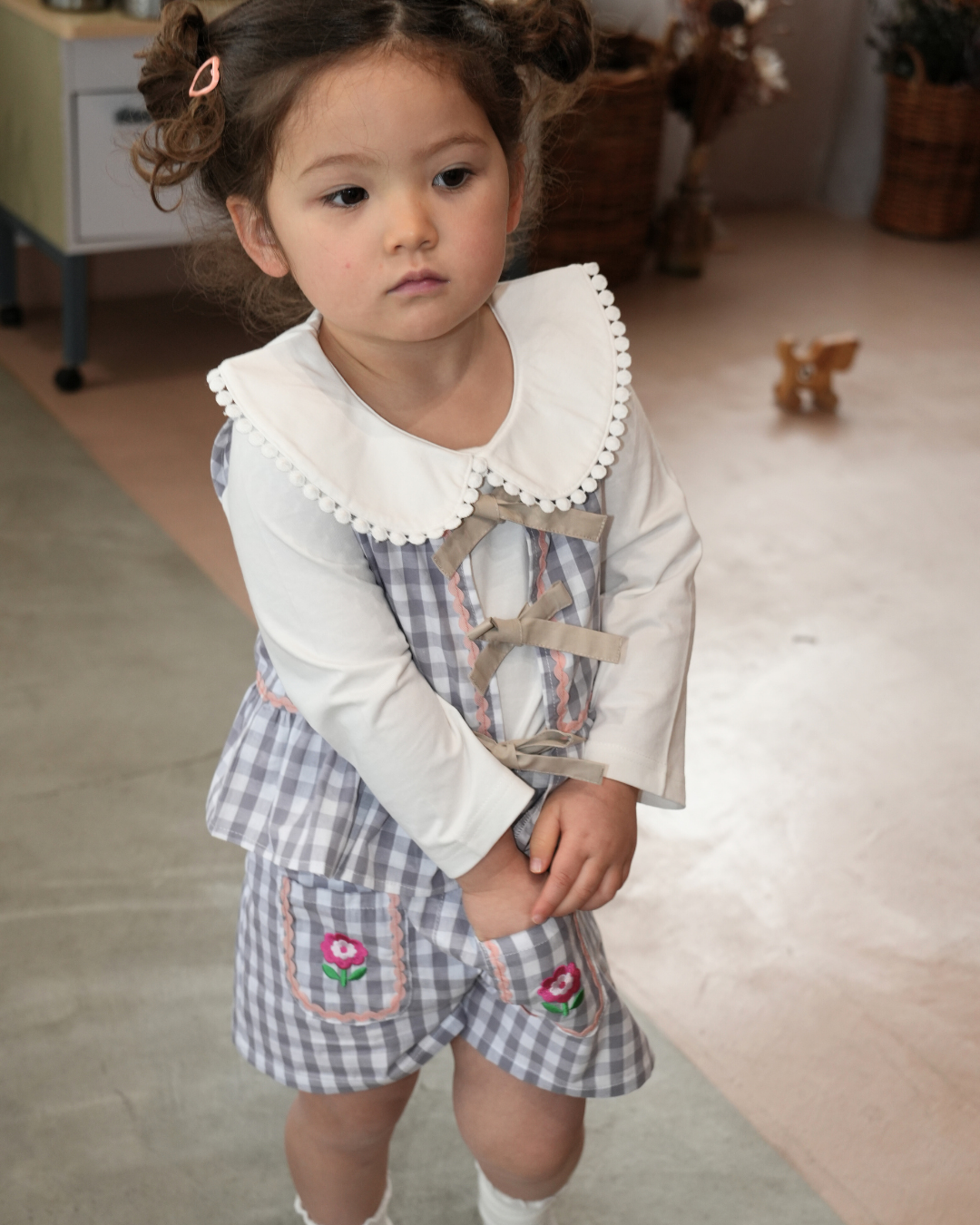 Round Collar Lace Shirt【110133】