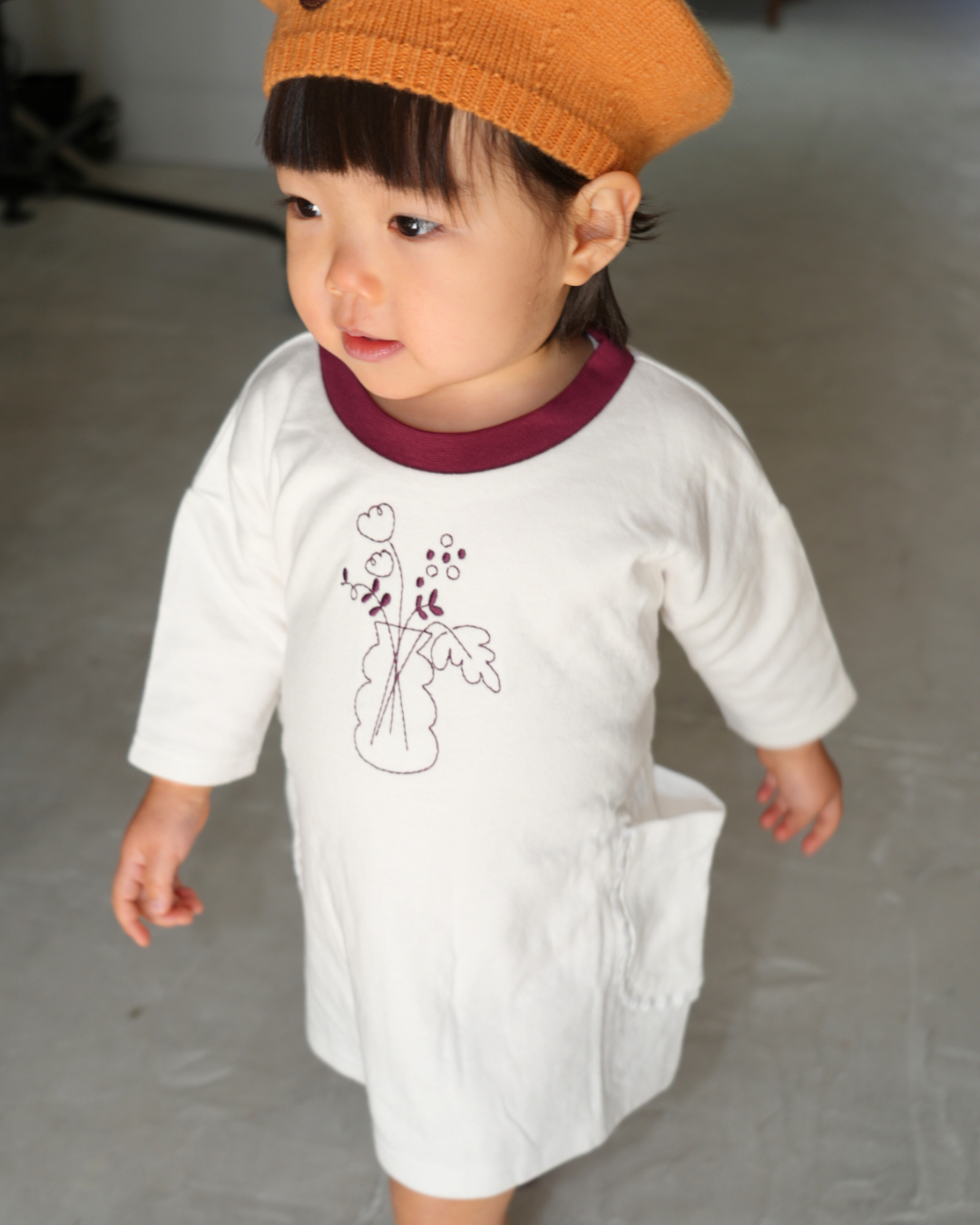 Botanical Embroidered T-Shirt One piece【110125】(white)