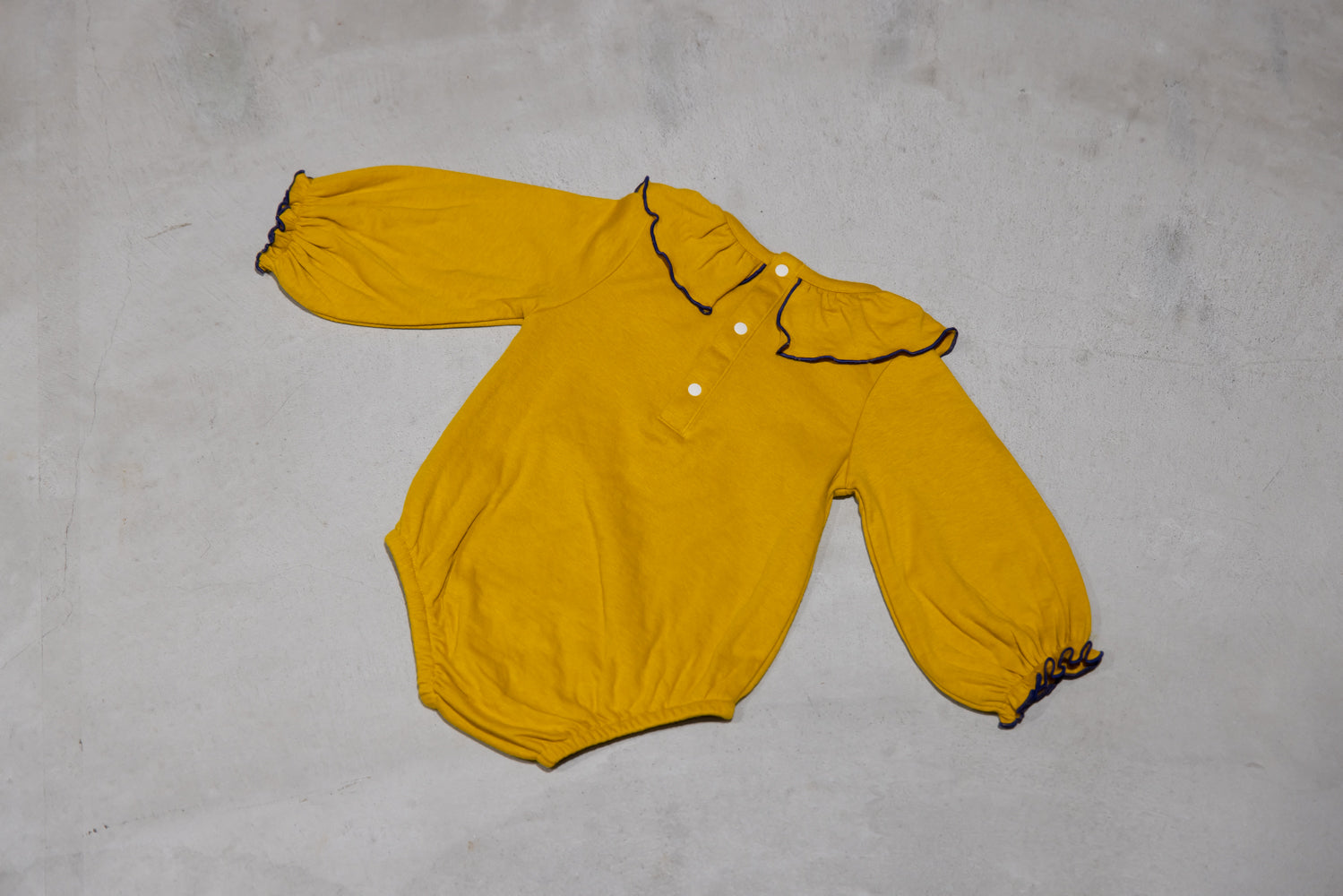 (Pre-order item) Ruffled Collar Romper [110082] (Mustard) 