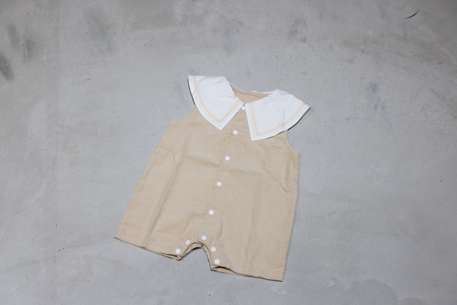 (Pre-order) Shirt Call Sailor Collar Overalls [110042-2] (Beige) 