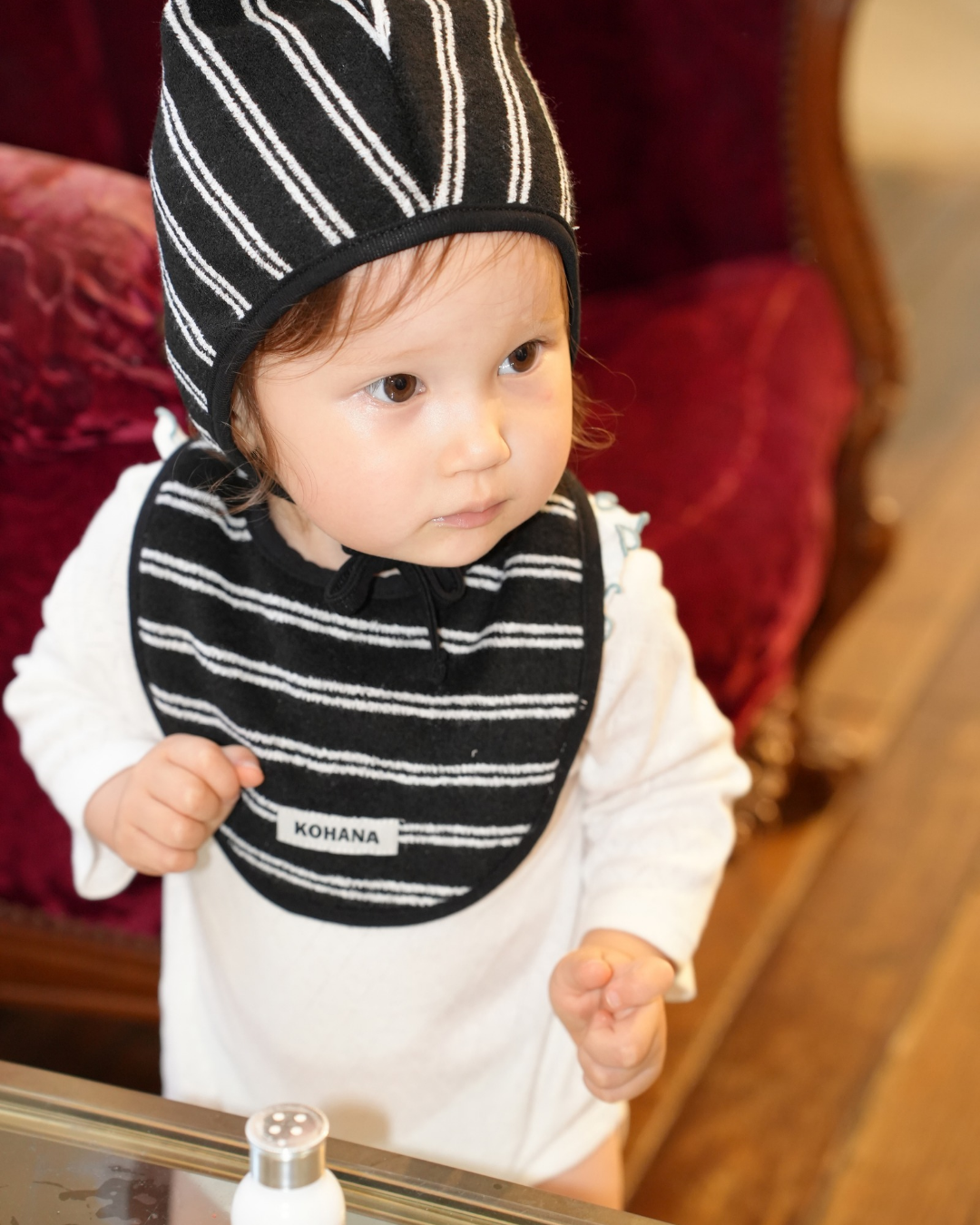 Daily soft border pile bib【110640】