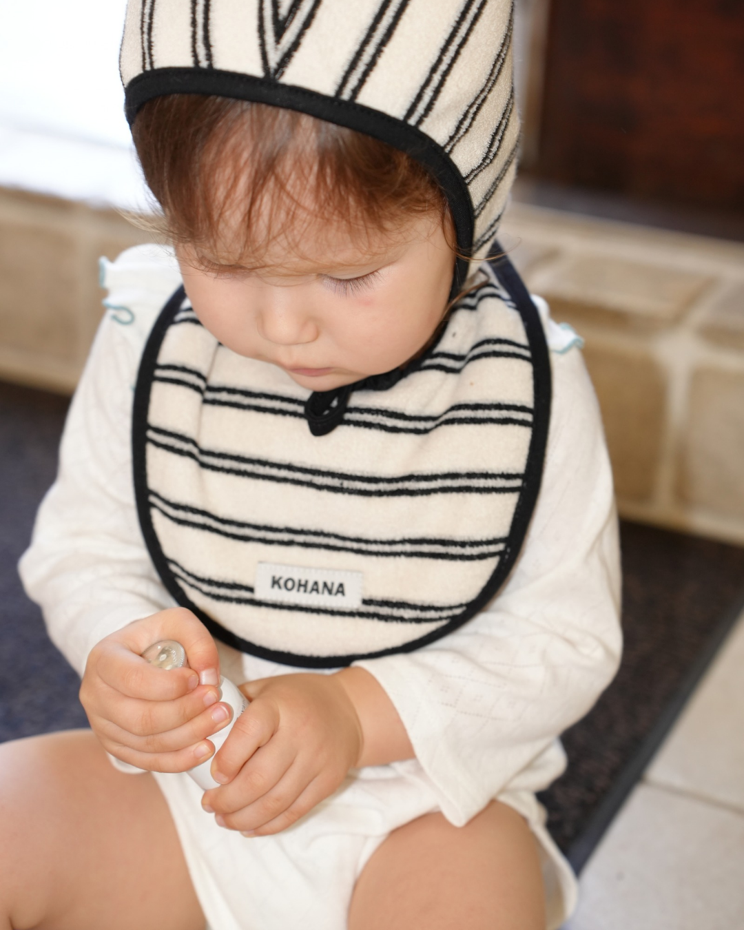 Daily soft border pile bib【110640】