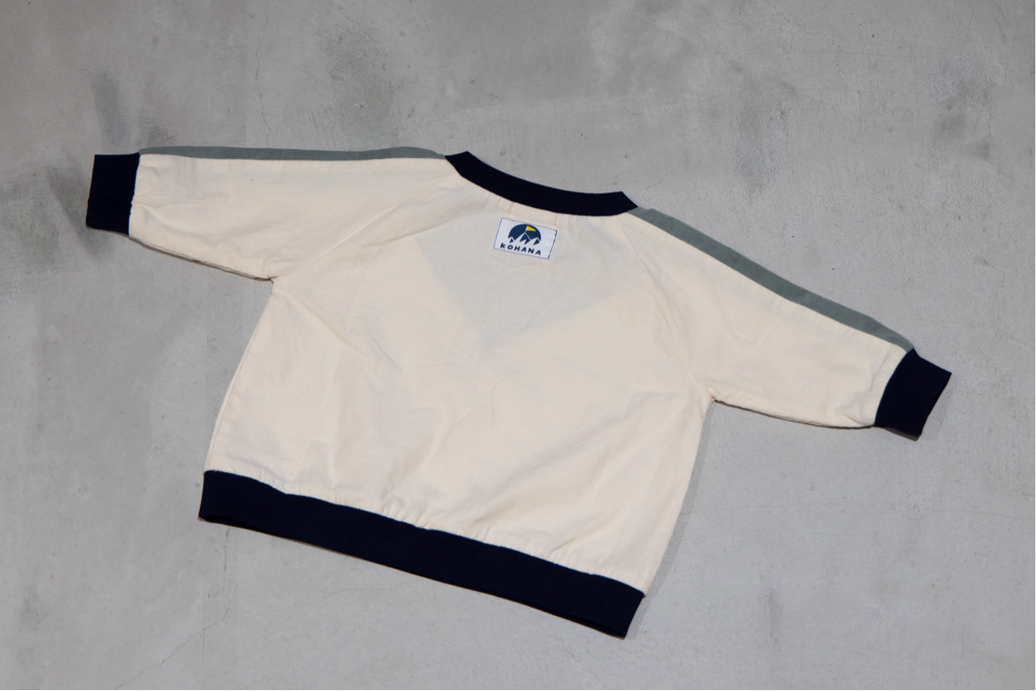 （予約商品）シャツコール配色トレーナー【110101】（Blue）