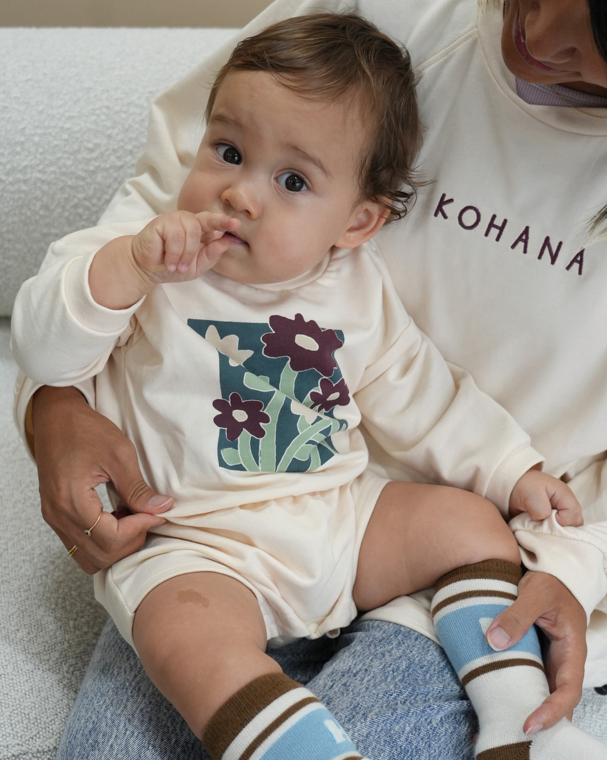 Floral Design Sweat Romper