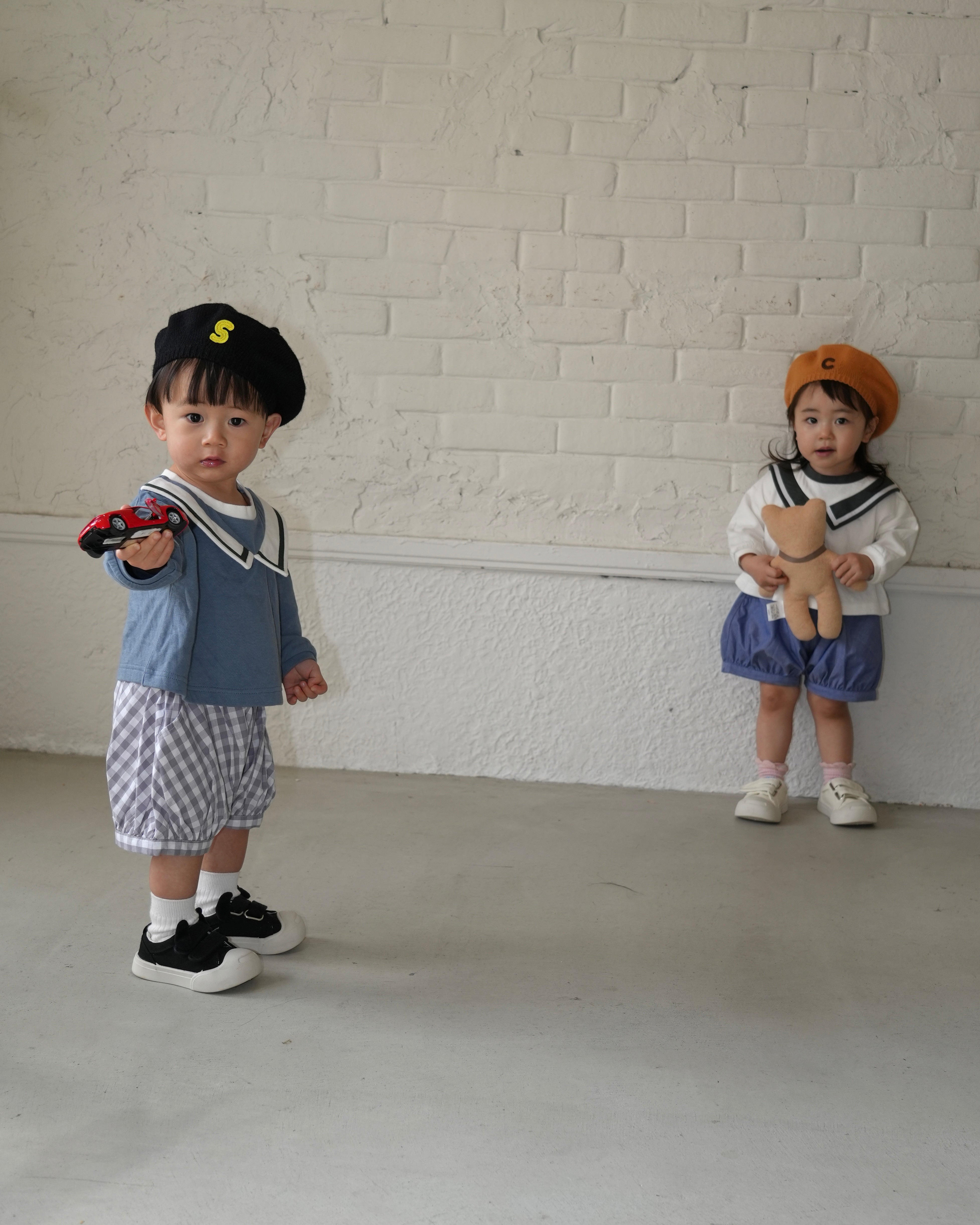 Sailor Collar Volume Sleeve Tops【110124】(white)