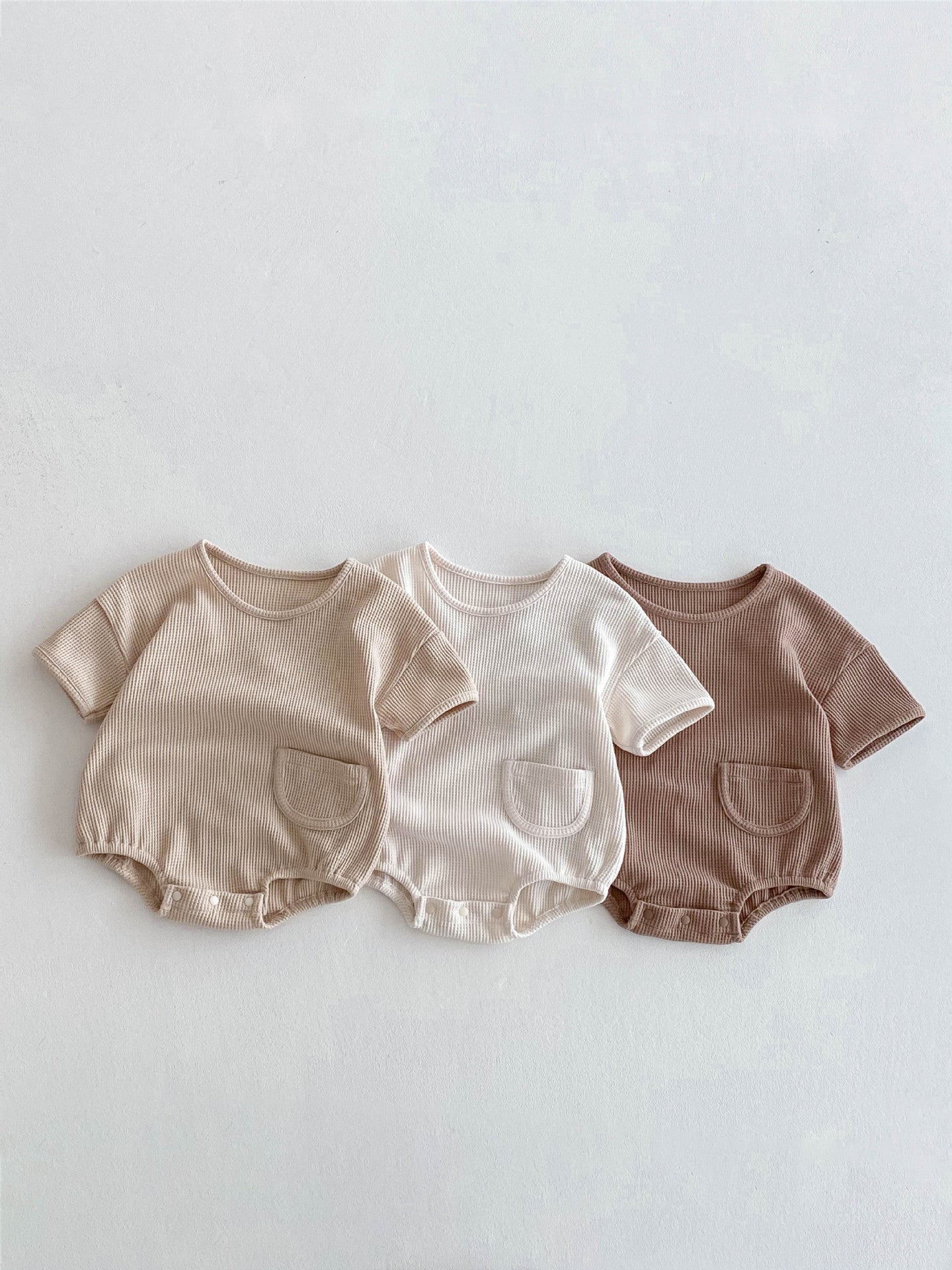 ワッフルポケットロンパース【N3499】