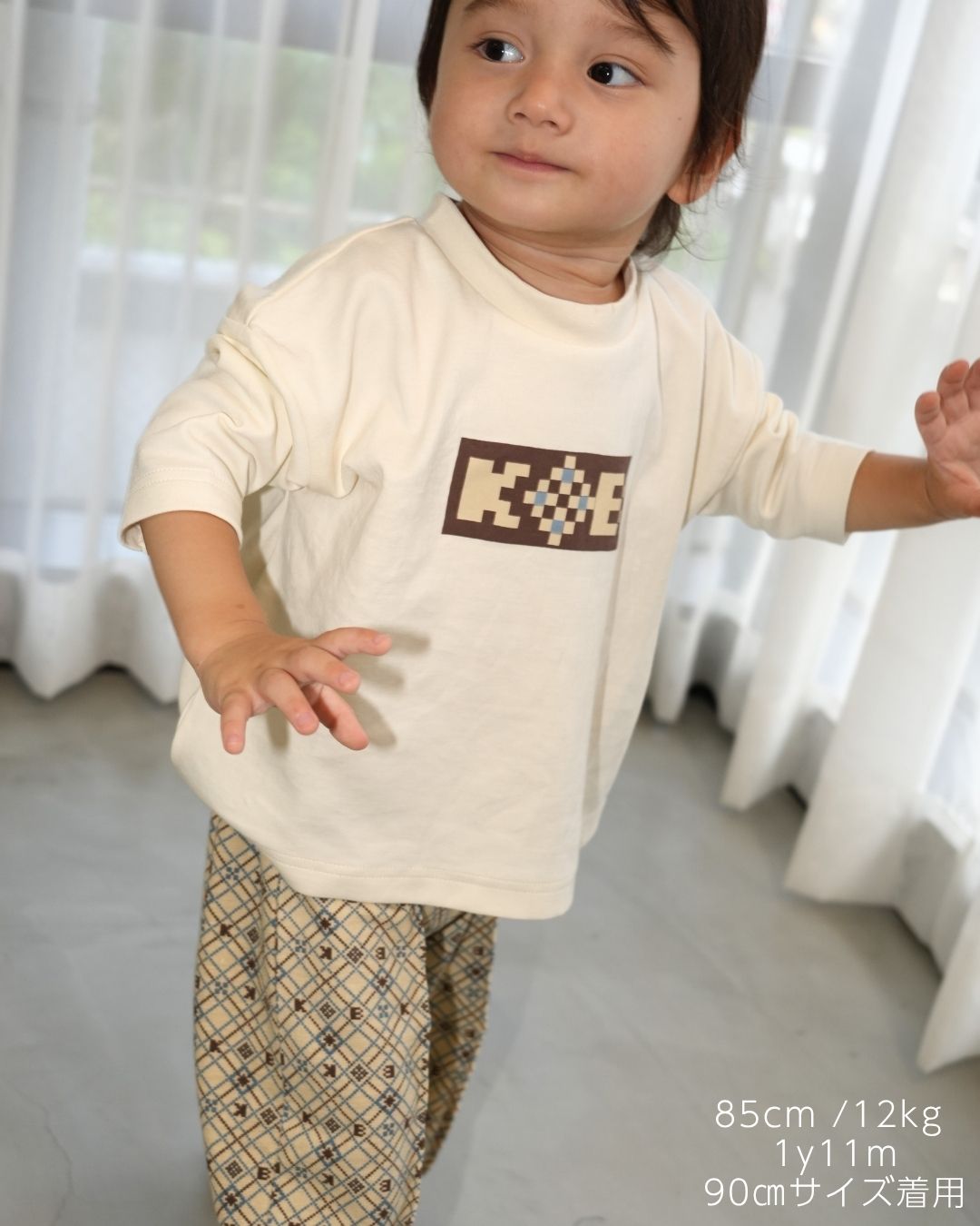Pixel Art Logo 3/4 Sleeve Tops【110317】
