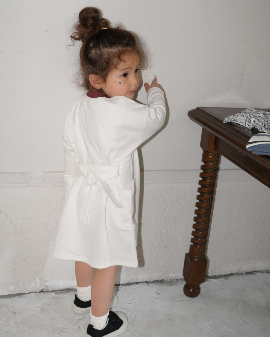 Botanical Embroidered T-Shirt One piece【110125】(white)