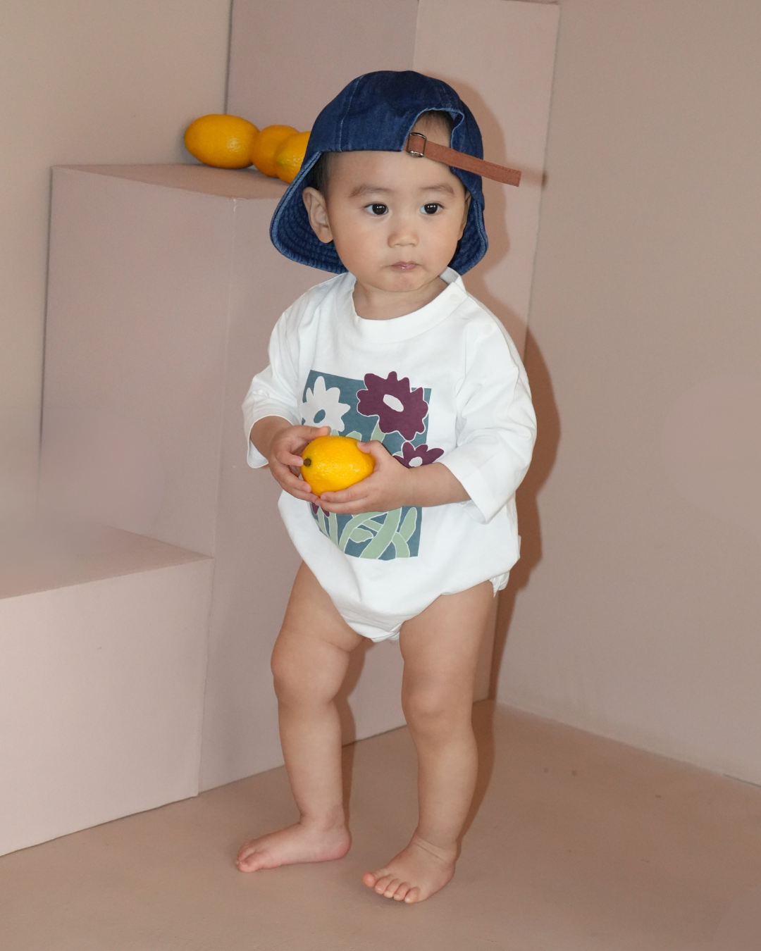 Floral Design 3/4 Sleeve Rompers【110139】