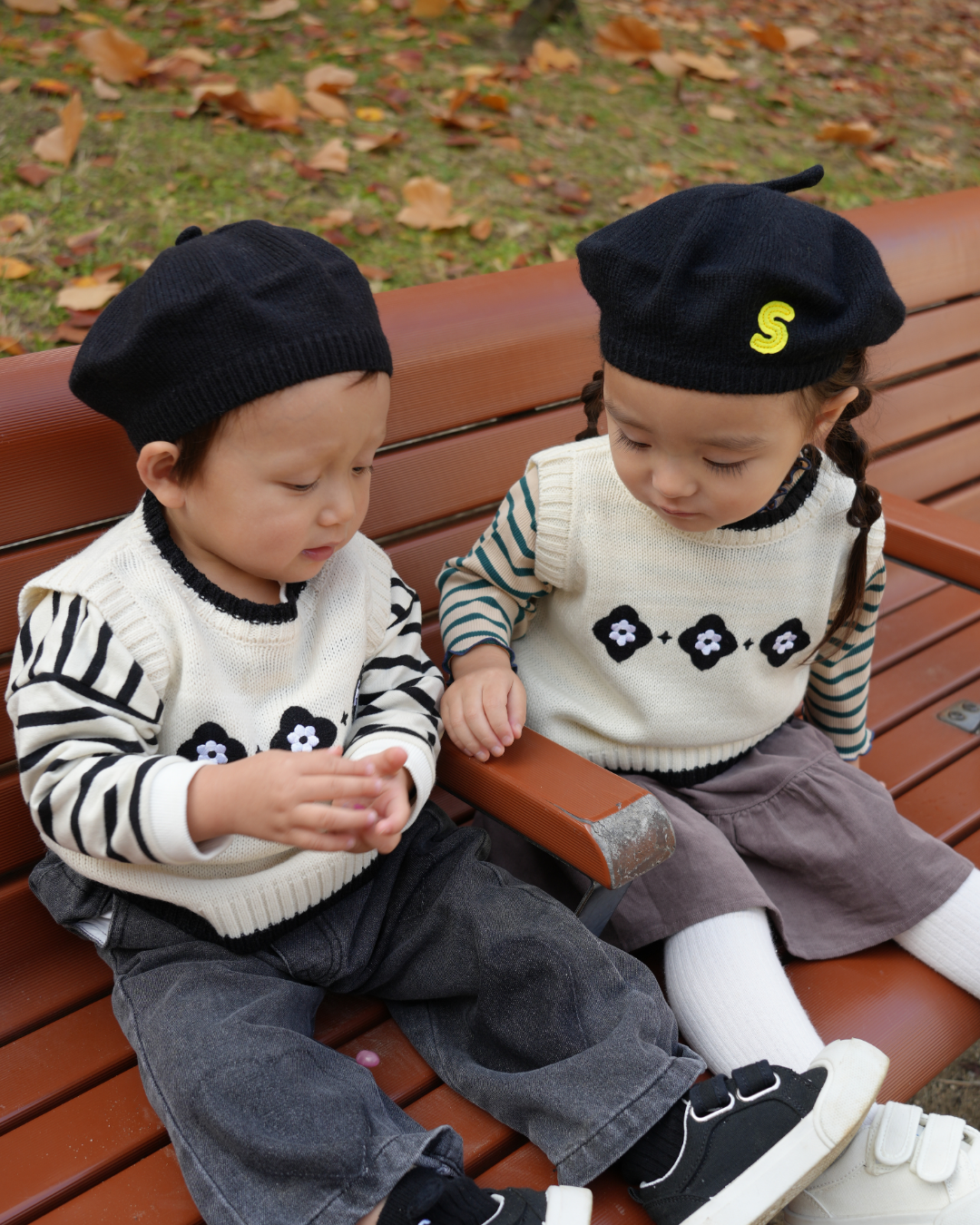 Monochrome Vintage Tile Knit Vest