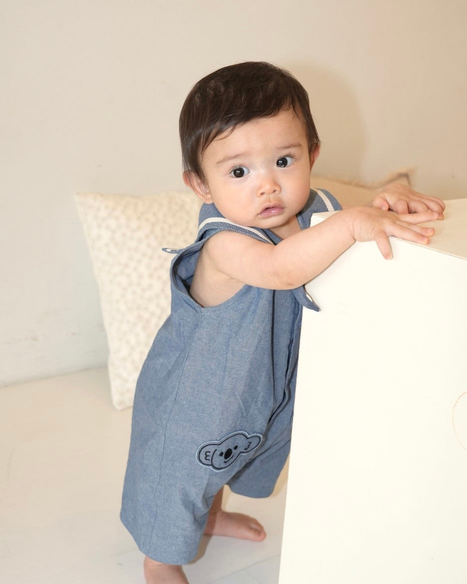 Dungaree Koala Patch Front Button Overalls【110262】