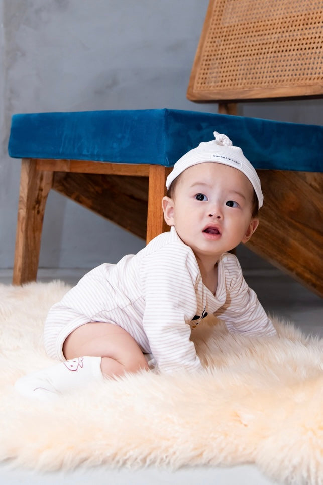 (Pre-order) Doggie Romper + Beanie Set [110088] (Brown) 