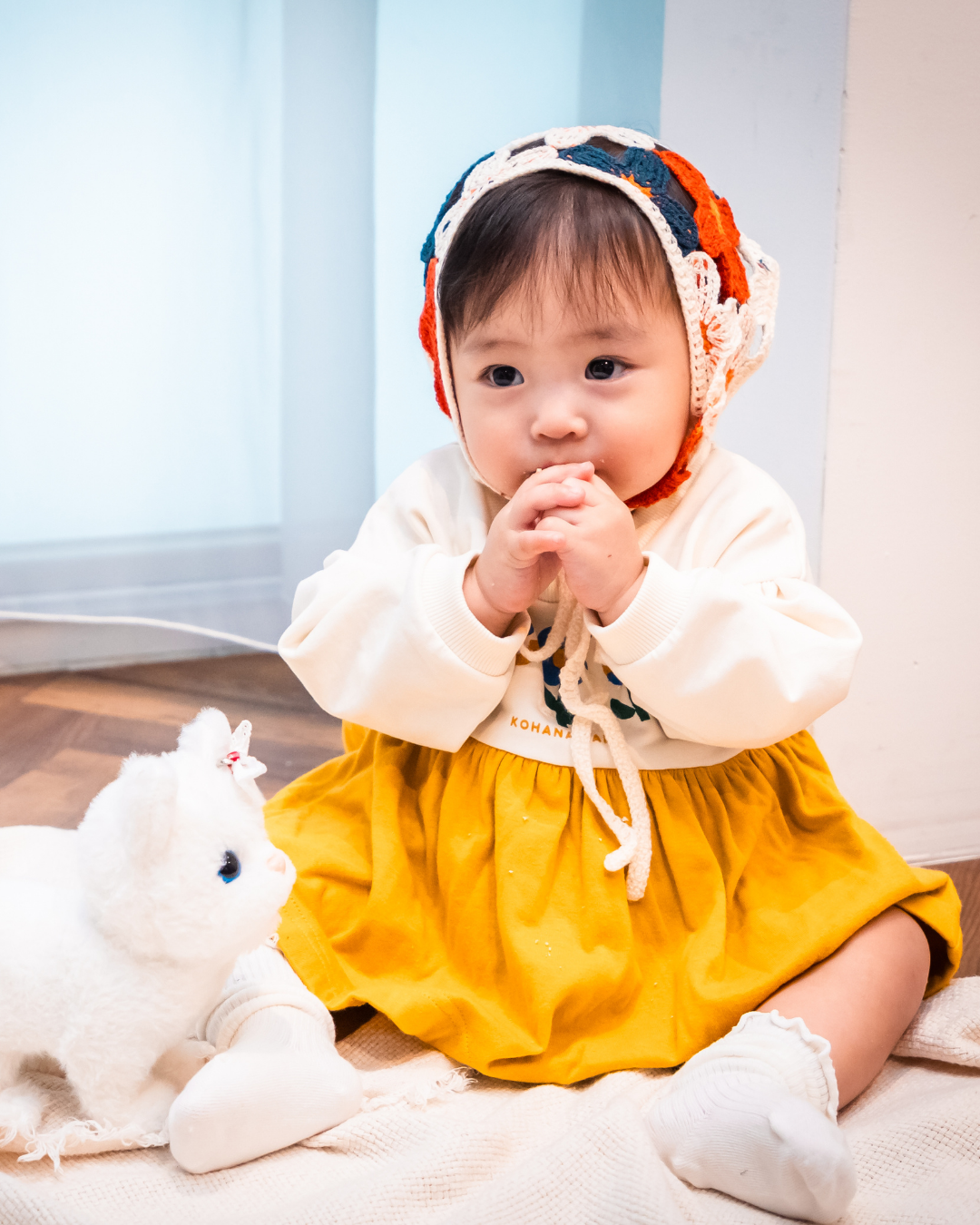 (Pre-order item) Floral Romper with Skirt [110079] (Mustard) 