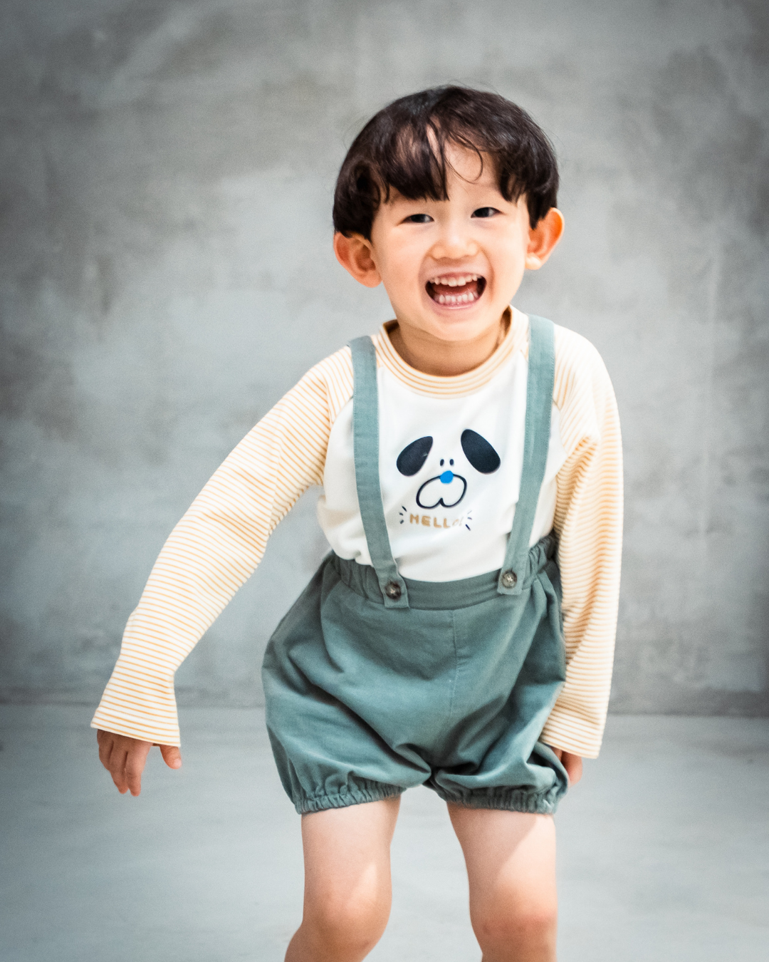 (Pre-order) Shirt and Cord Bottoms with Suspenders [110094] (Green) 