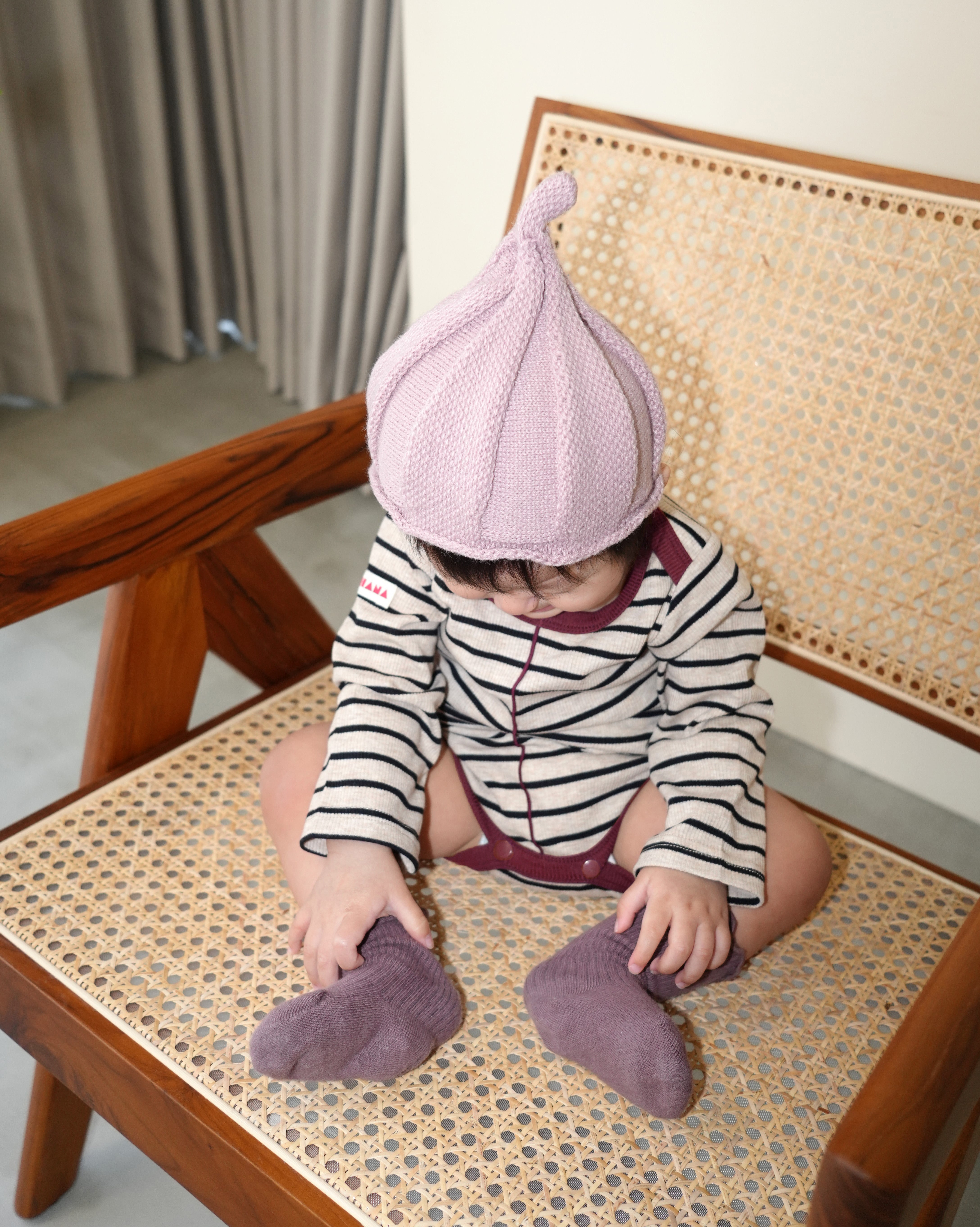 Striped Merrow Romper【110405】 (brown)